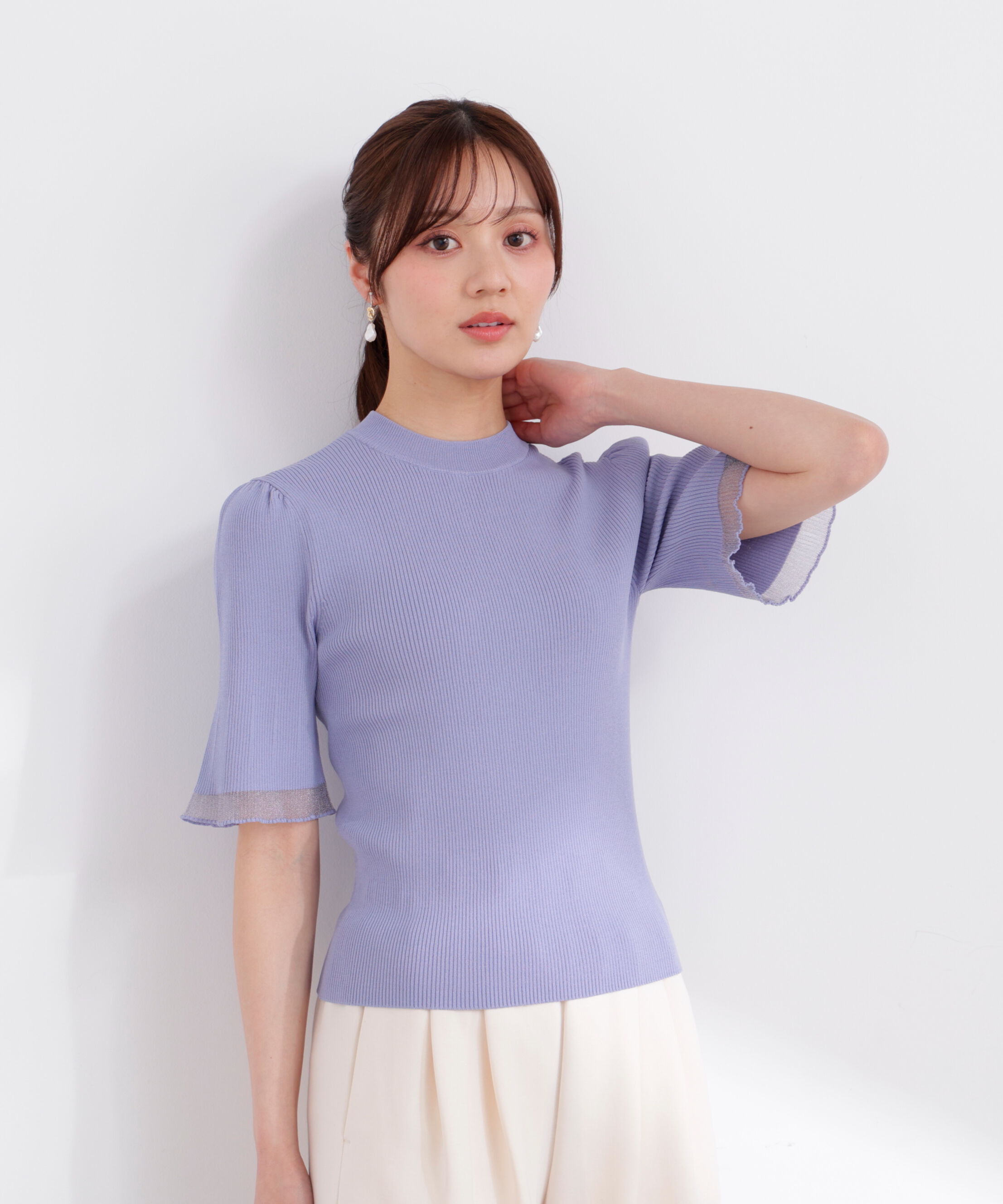 PROPORTION BODY DRESSING「部分シアー半袖ニット 26SS」|ニット・セーター|