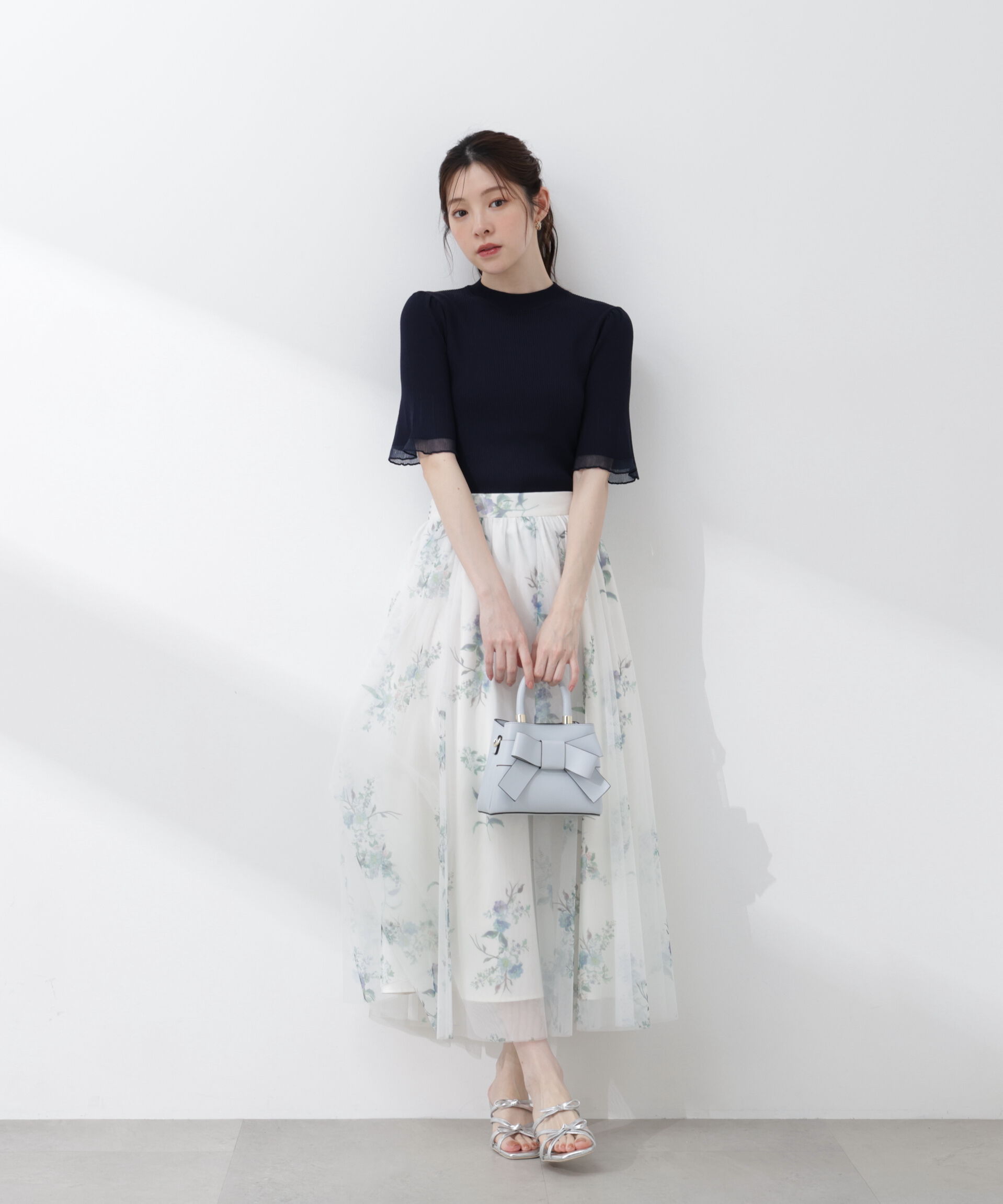 PROPORTION BODY DRESSING「部分シアー半袖ニット 26SS」|ニット・セーター|