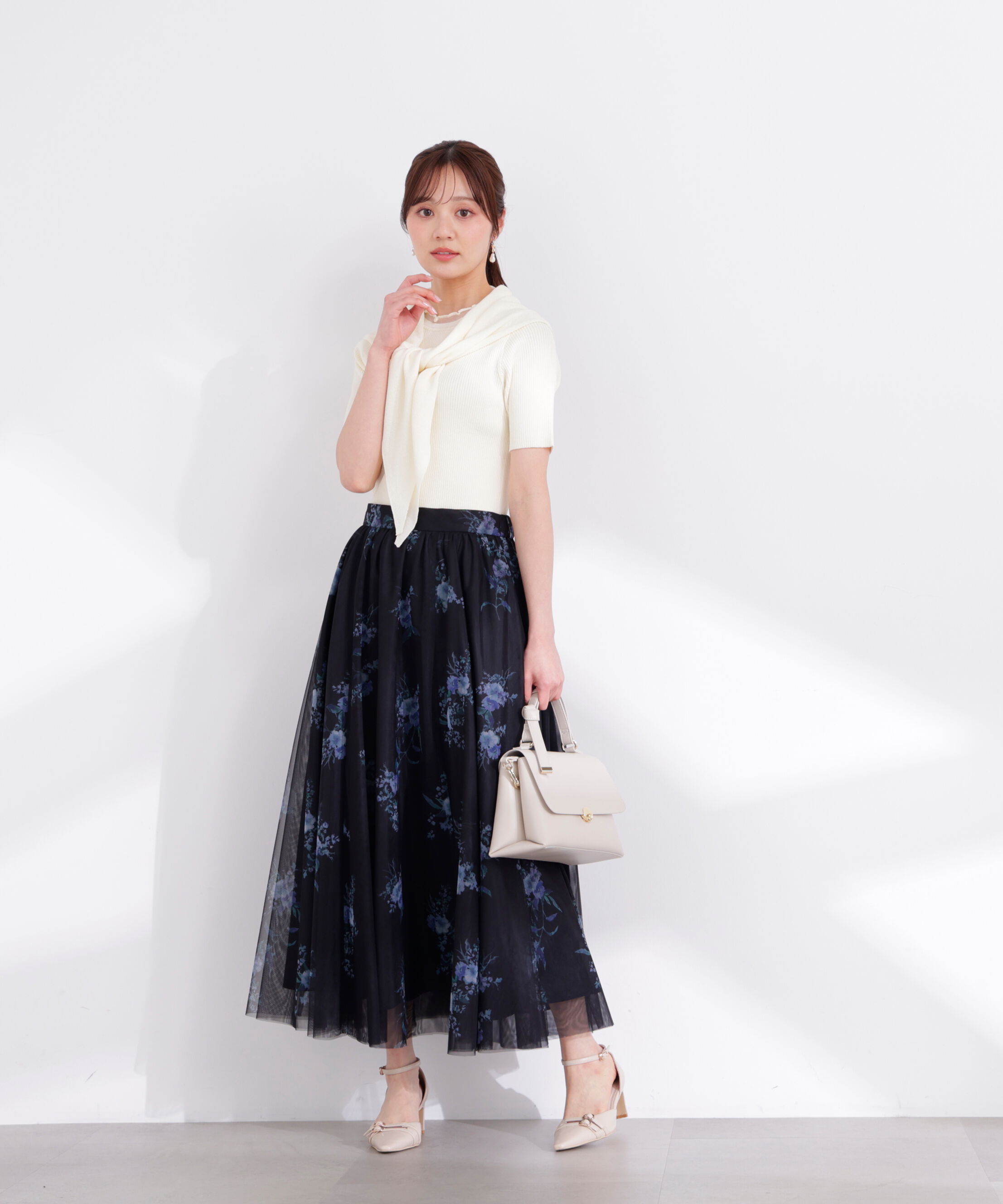 PROPORTION BODY DRESSING「トライアングルスカーフ付きニット 26SS」|ニット・セーター|