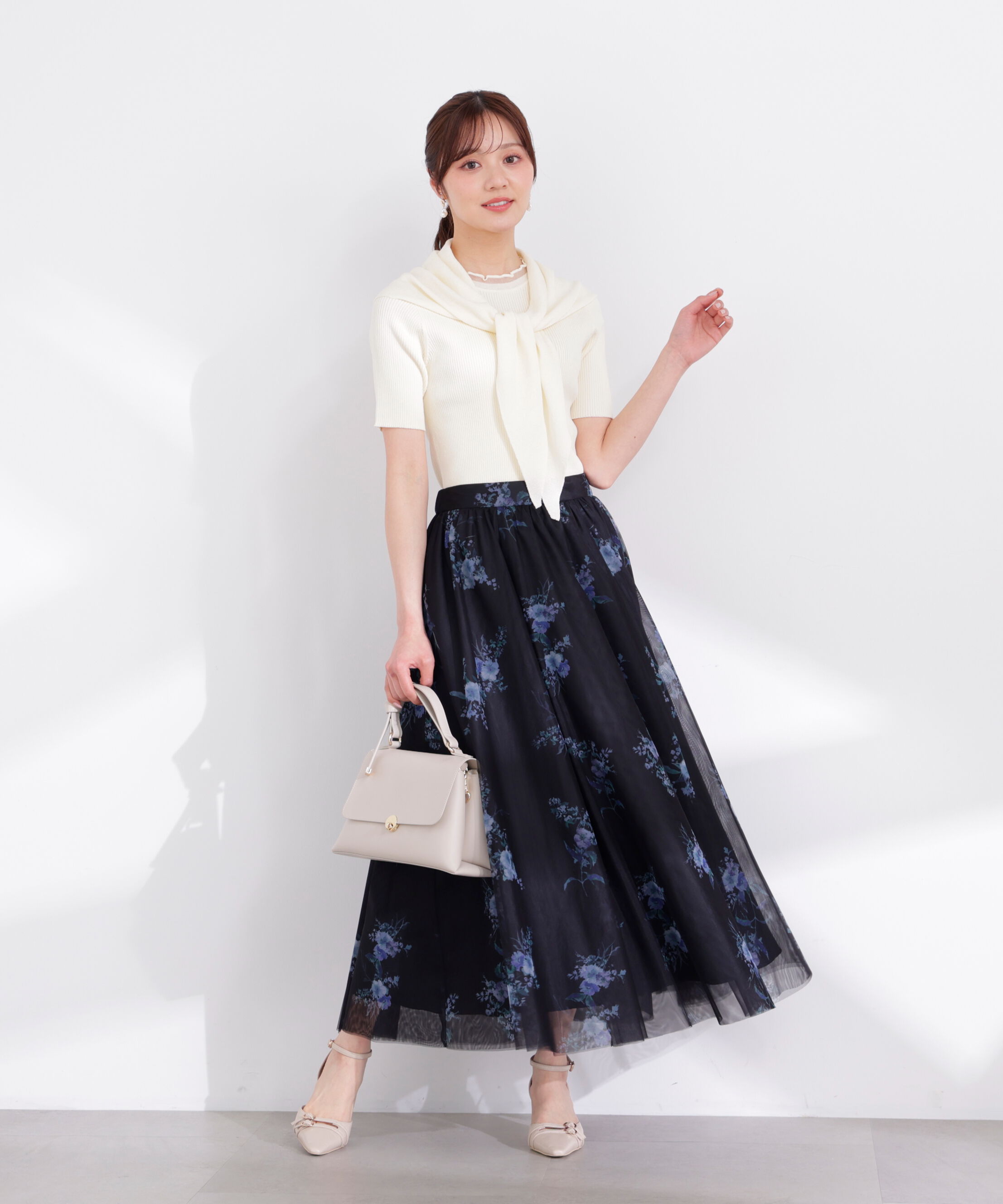 PROPORTION BODY DRESSING「トライアングルスカーフ付きニット 26SS」|ニット・セーター|