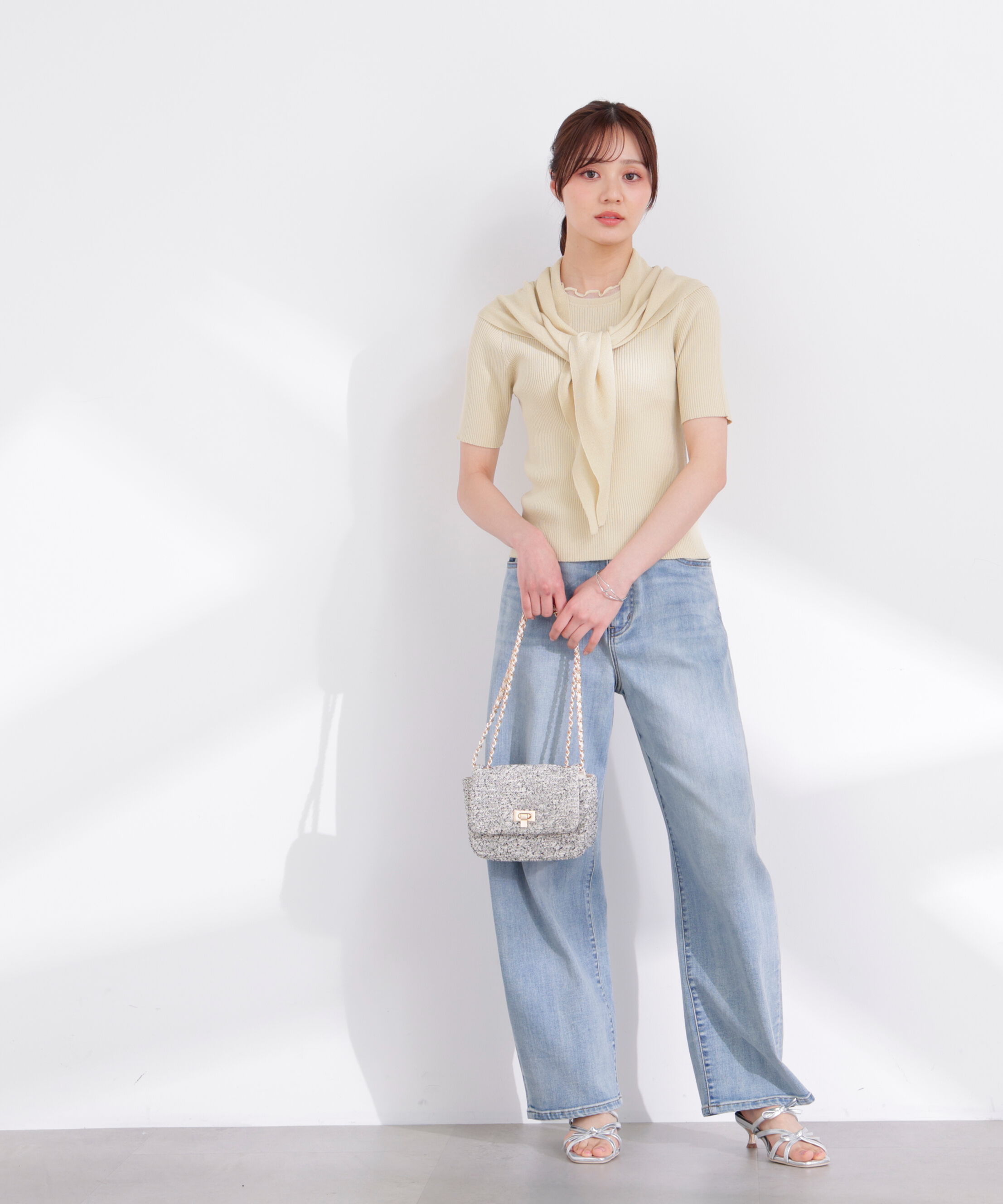 PROPORTION BODY DRESSING「トライアングルスカーフ付きニット 26SS」|ニット・セーター|