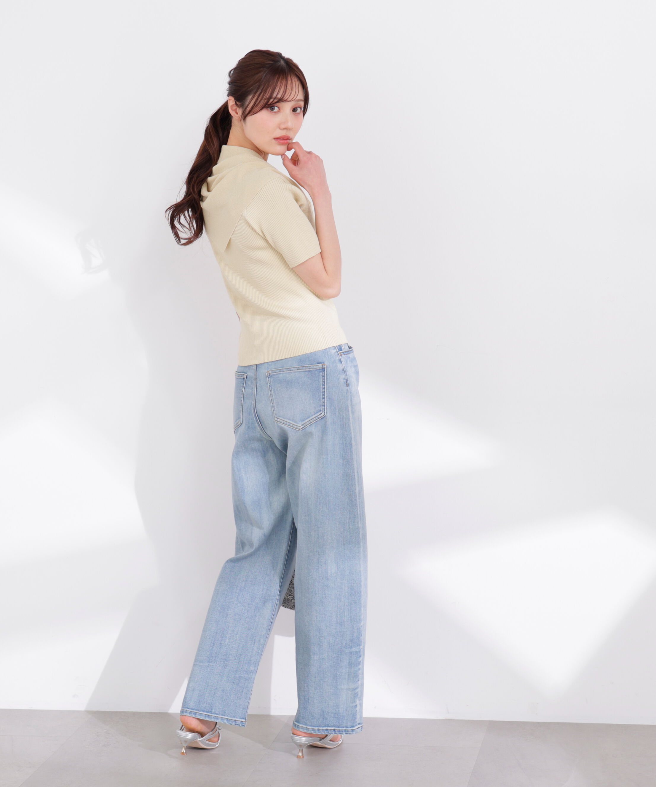 PROPORTION BODY DRESSING「トライアングルスカーフ付きニット 26SS」|ニット・セーター|