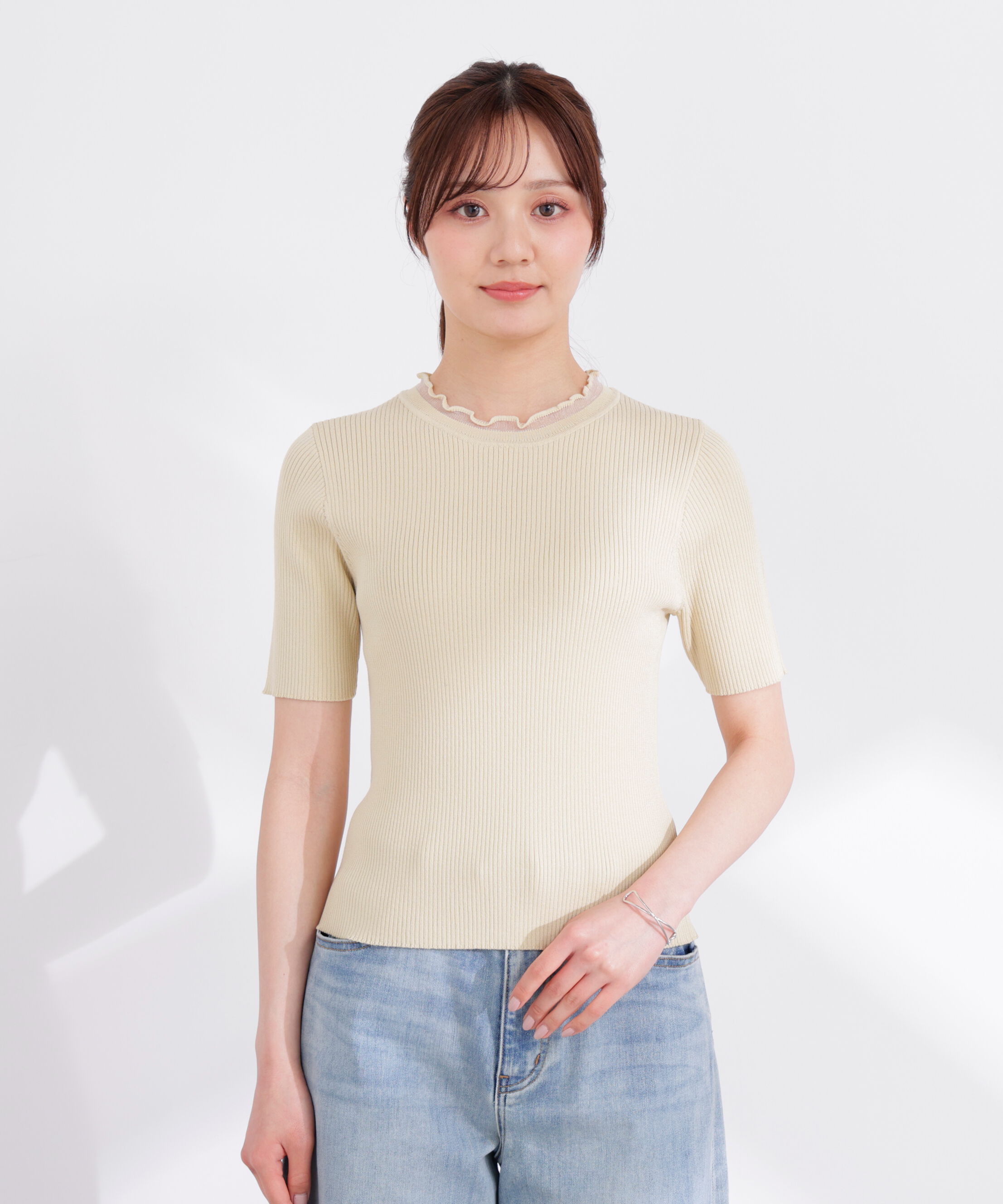 PROPORTION BODY DRESSING「トライアングルスカーフ付きニット 26SS」|ニット・セーター|