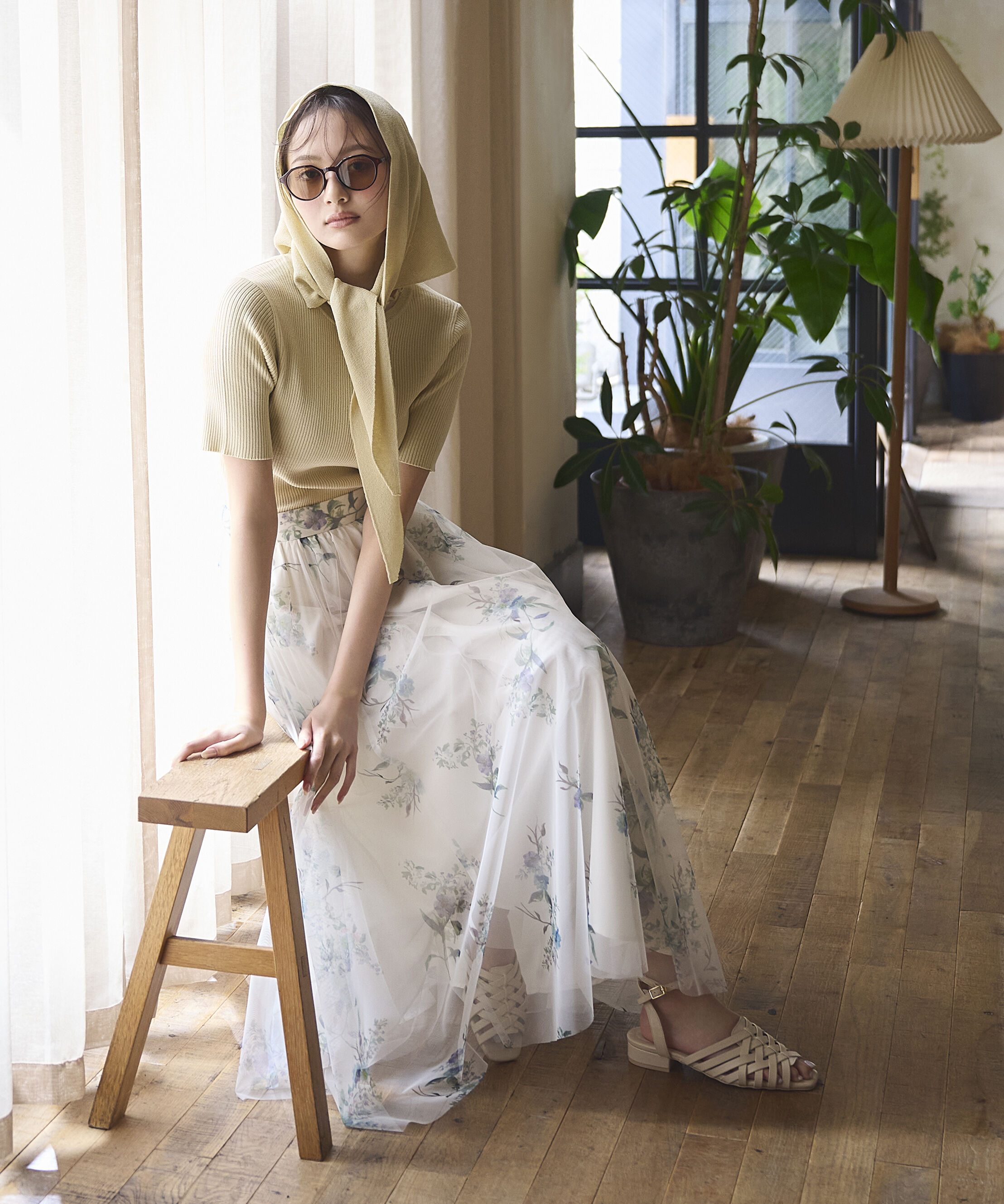PROPORTION BODY DRESSING「トライアングルスカーフ付きニット 26SS」|ニット・セーター|