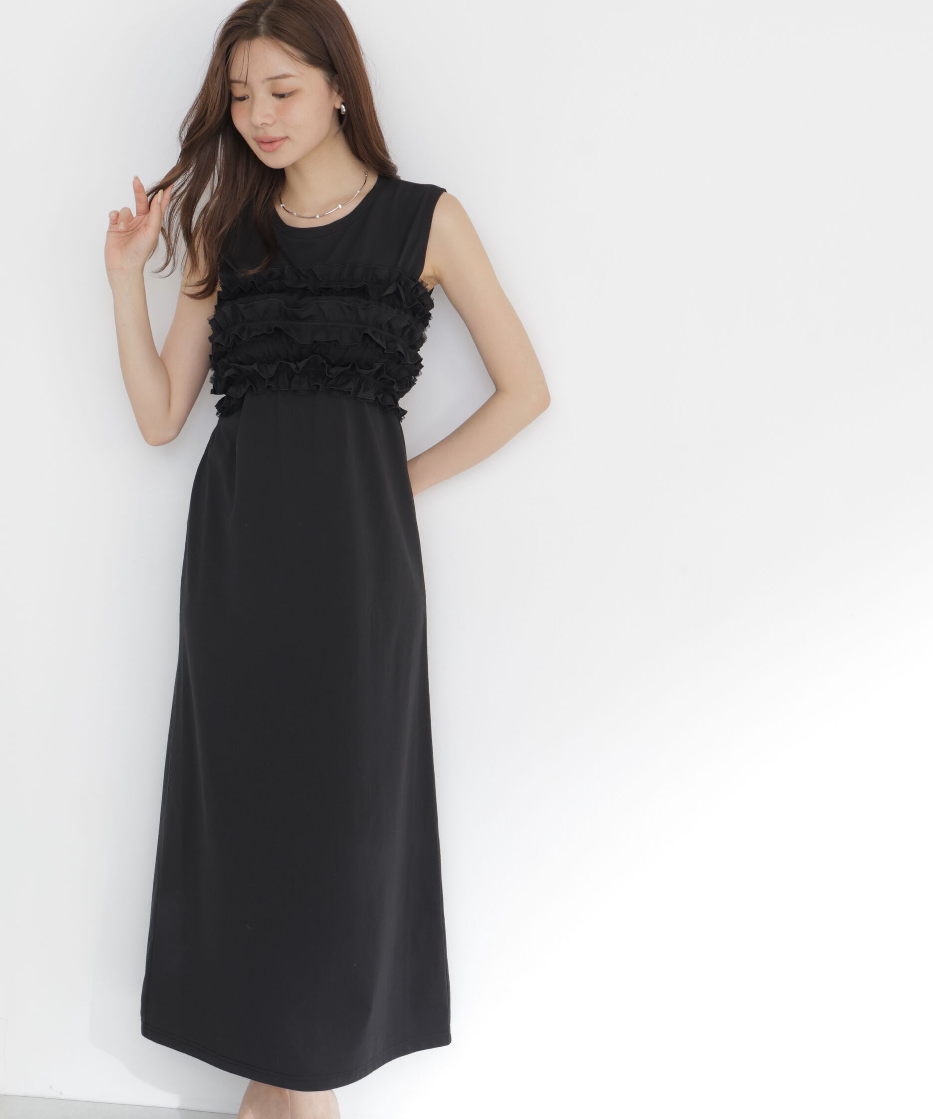 PROPORTION BODY DRESSING「〈a/mie〉フリルベア付きカットワンピース」|ワンピース|