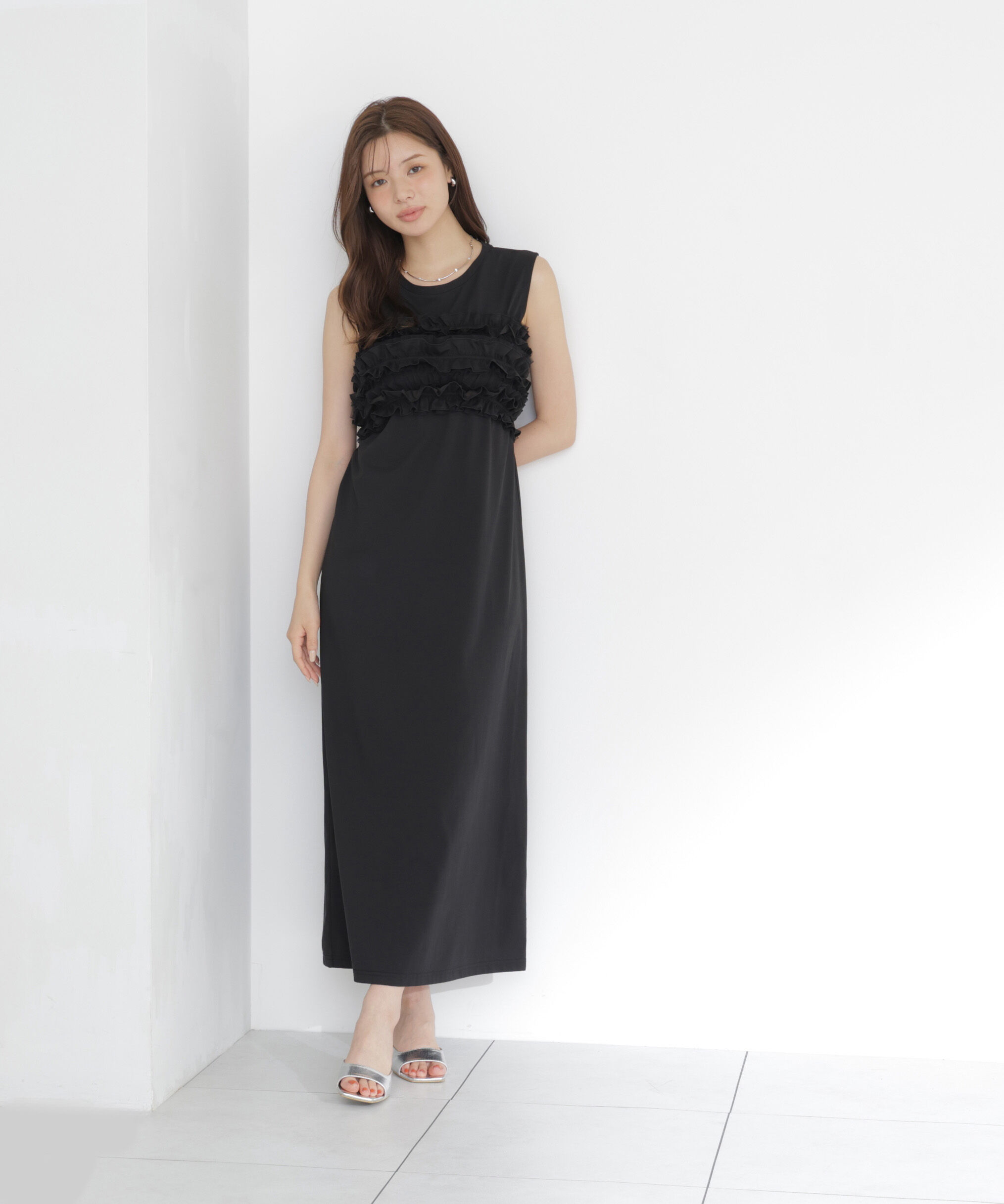 PROPORTION BODY DRESSING「〈a/mie〉フリルベア付きカットワンピース」|ワンピース|