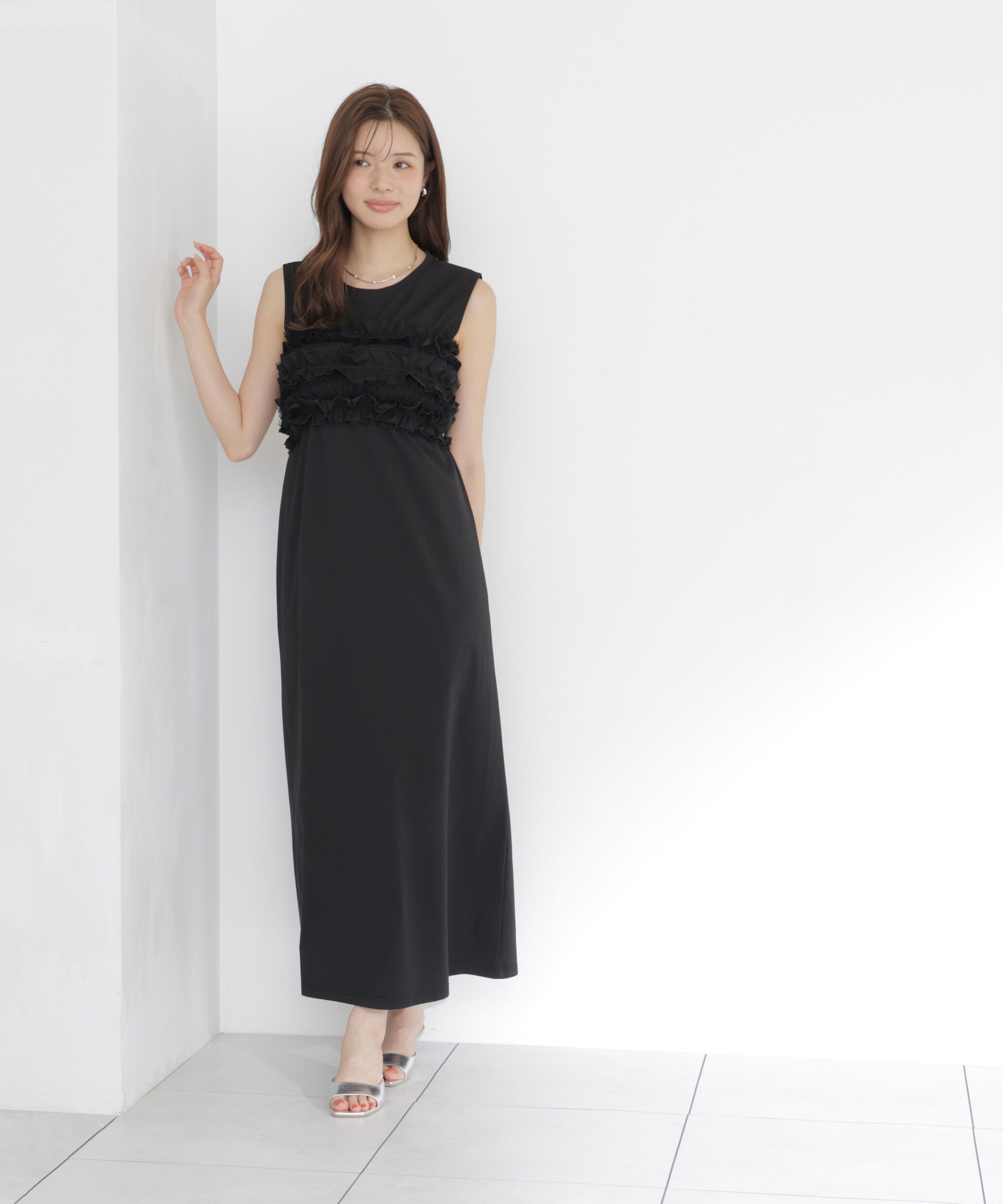 PROPORTION BODY DRESSING「〈a/mie〉フリルベア付きカットワンピース」|ワンピース|