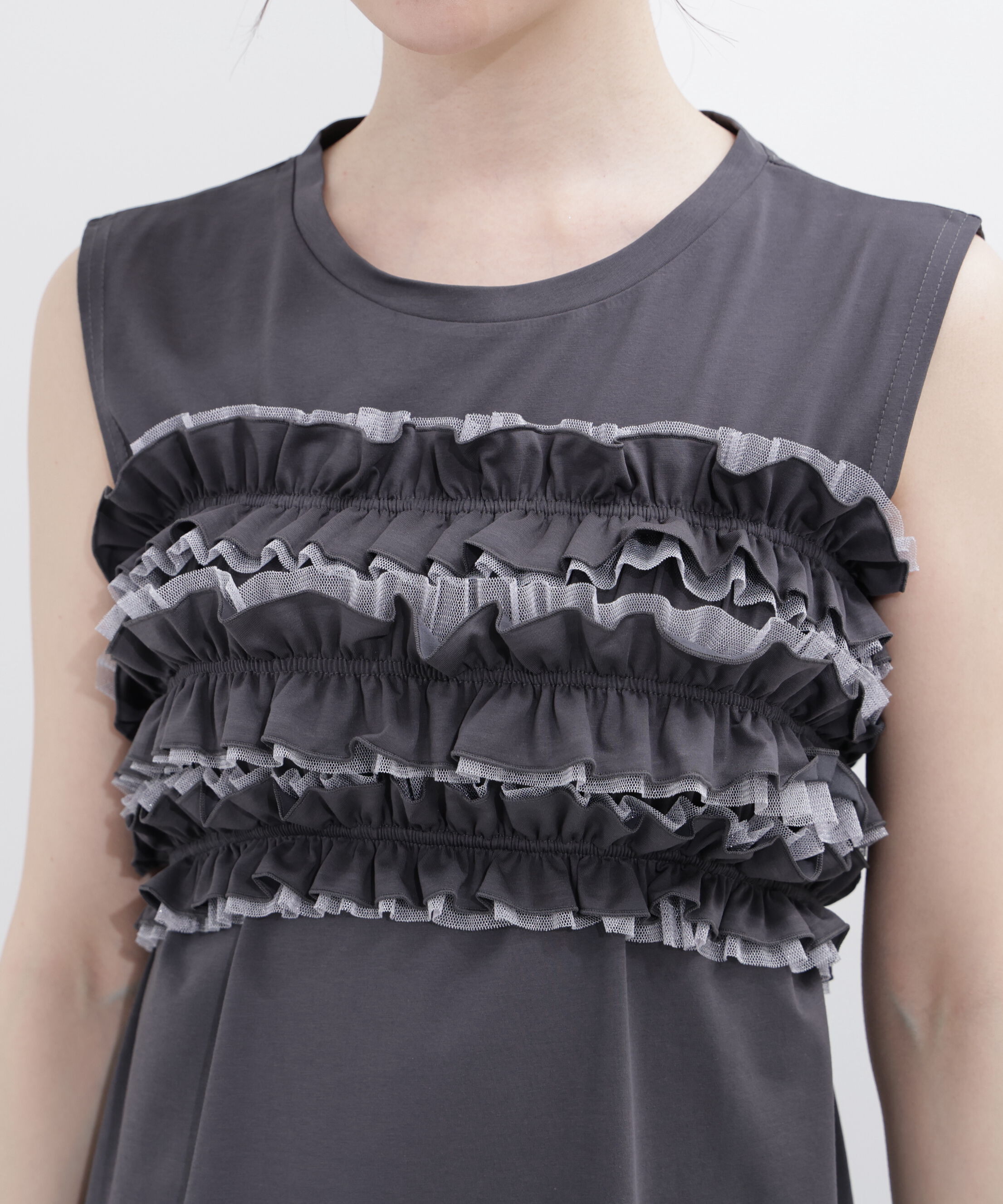 PROPORTION BODY DRESSING「〈a/mie〉フリルベア付きカットワンピース」|ワンピース|