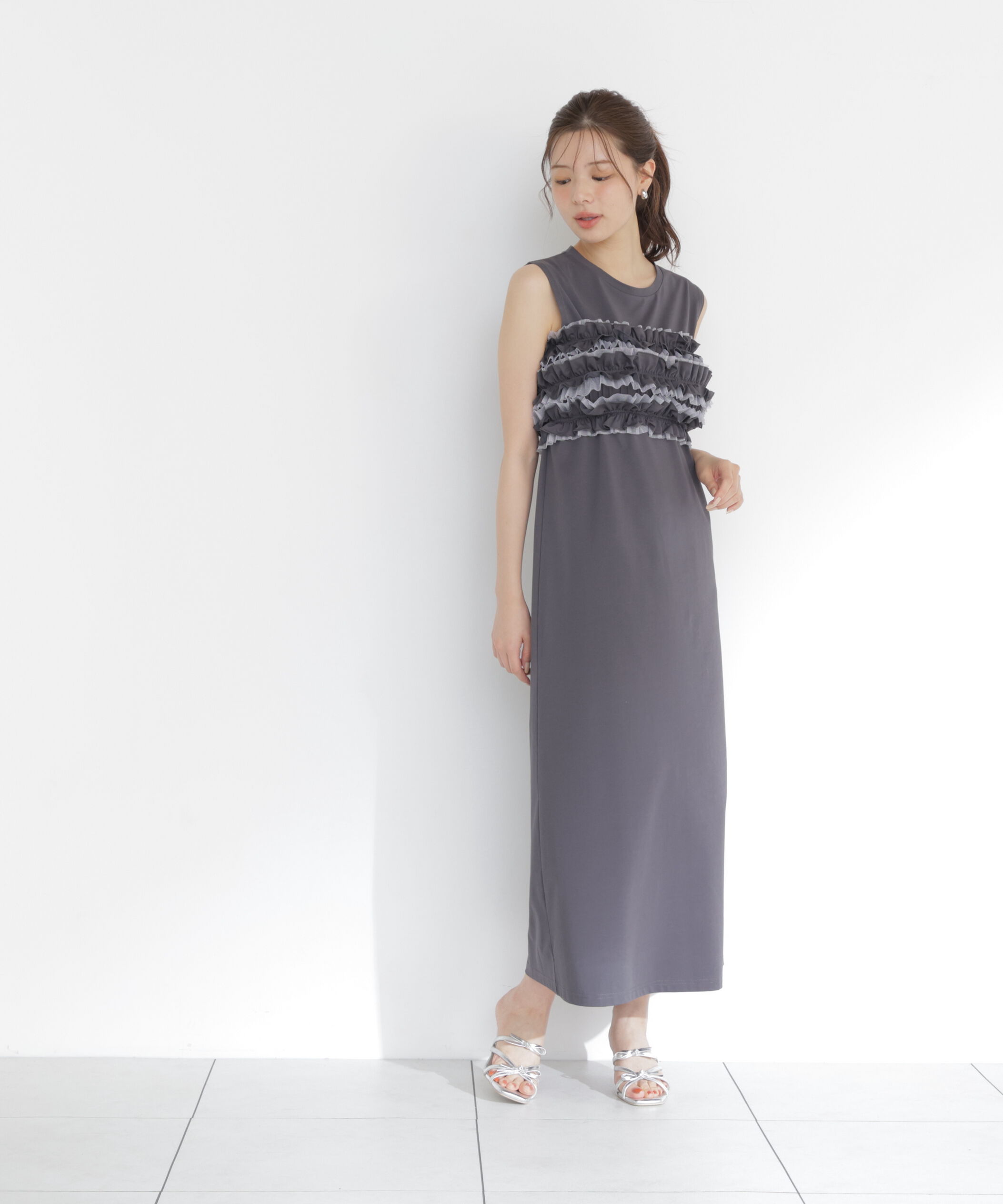 PROPORTION BODY DRESSING「〈a/mie〉フリルベア付きカットワンピース」|ワンピース|