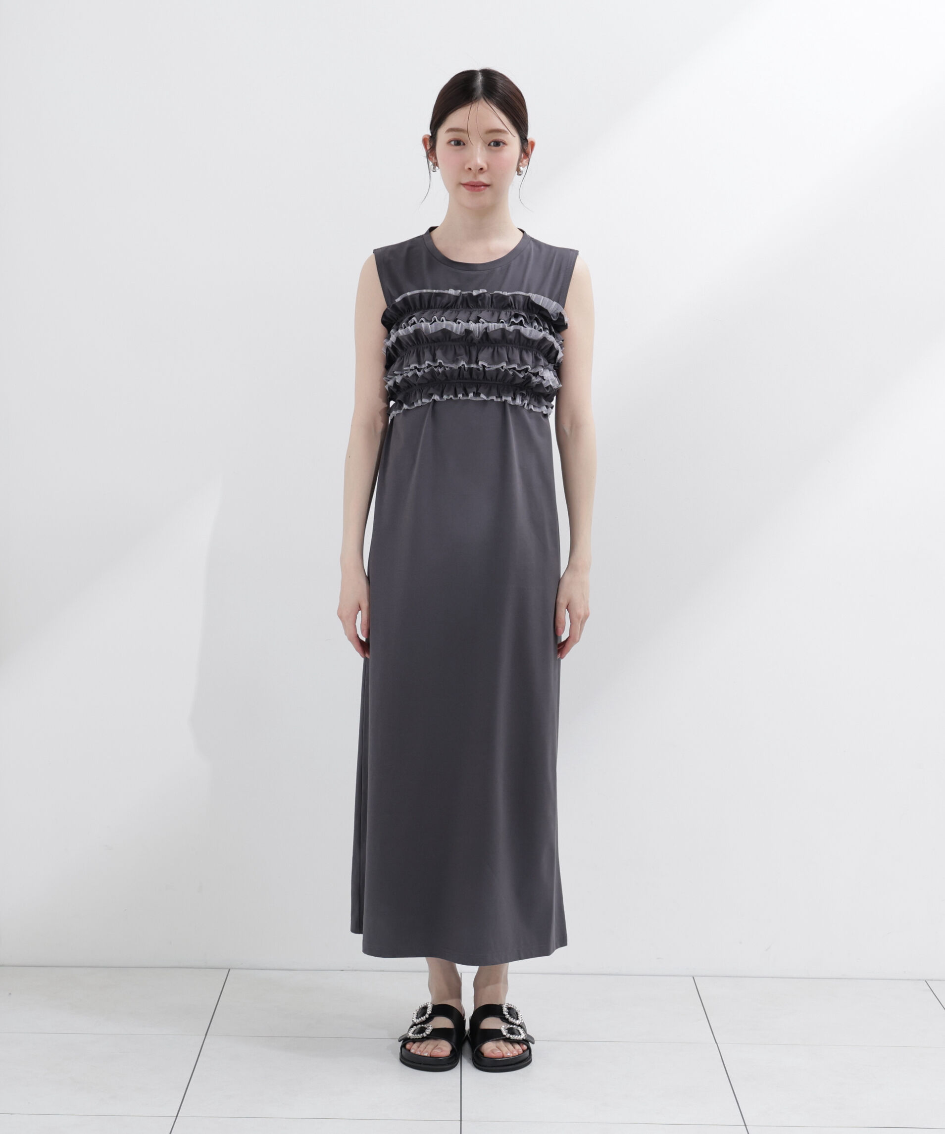 PROPORTION BODY DRESSING「〈a/mie〉フリルベア付きカットワンピース」|ワンピース|