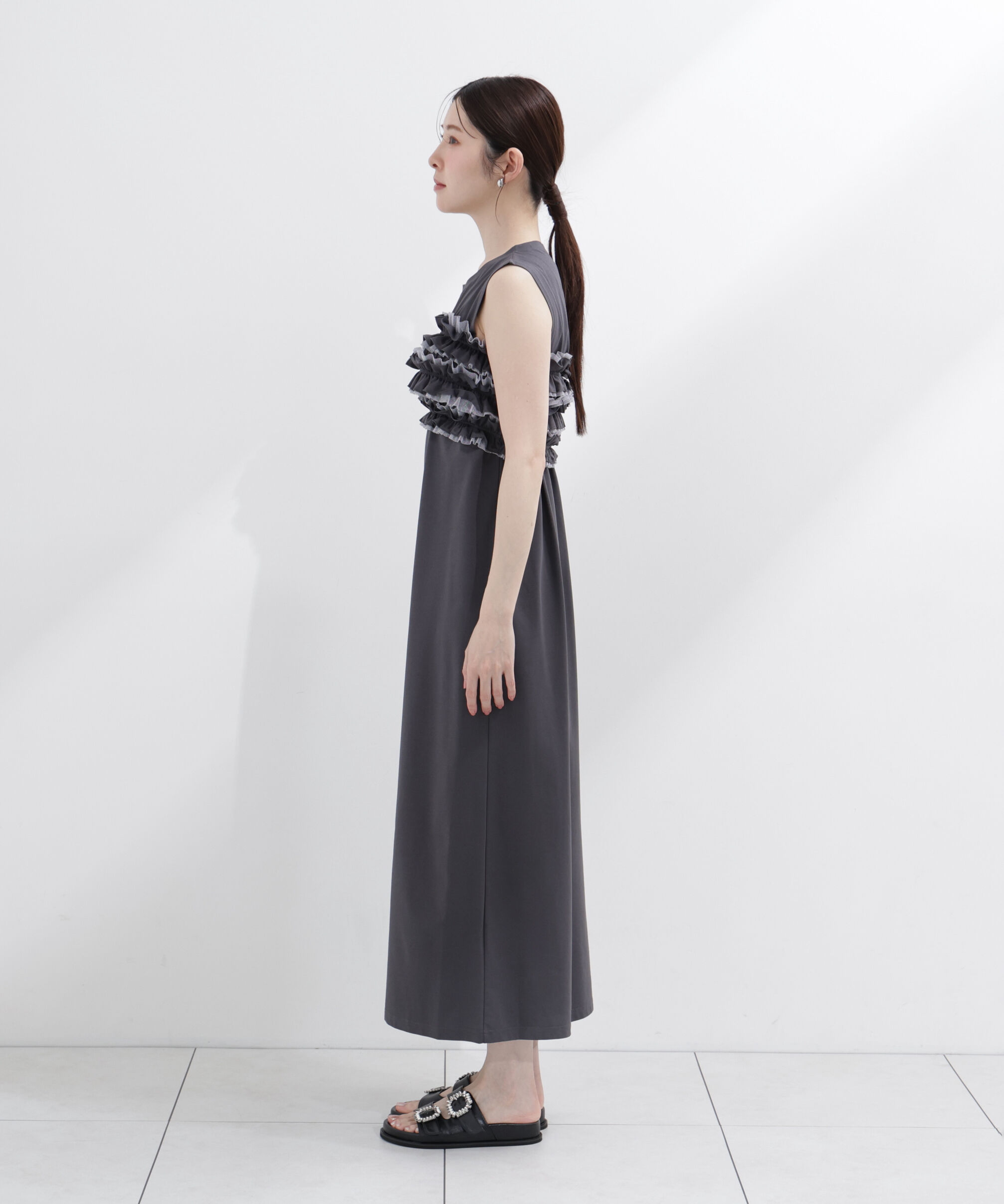 PROPORTION BODY DRESSING「〈a/mie〉フリルベア付きカットワンピース」|ワンピース|