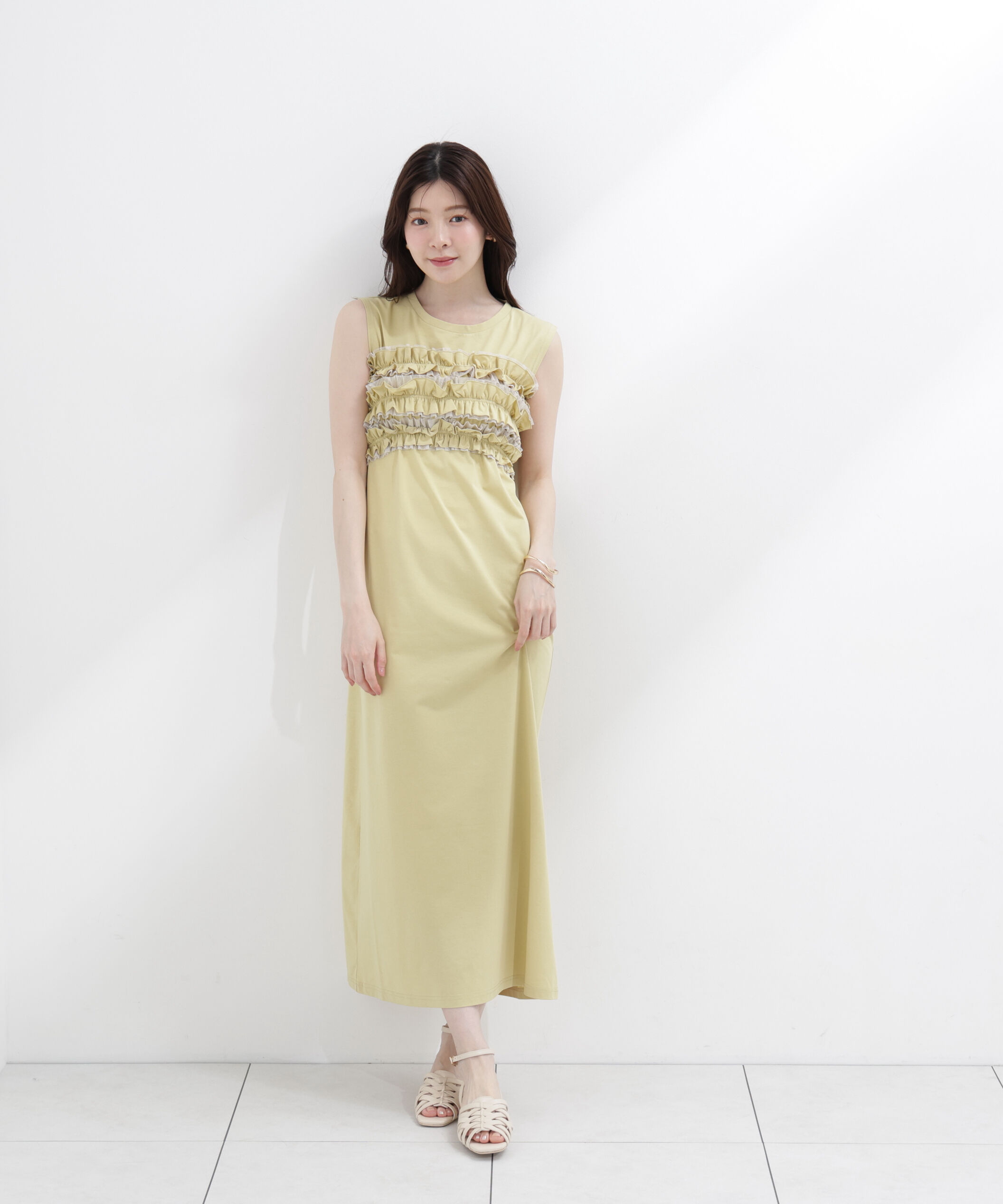 PROPORTION BODY DRESSING「〈a/mie〉フリルベア付きカットワンピース」|ワンピース|