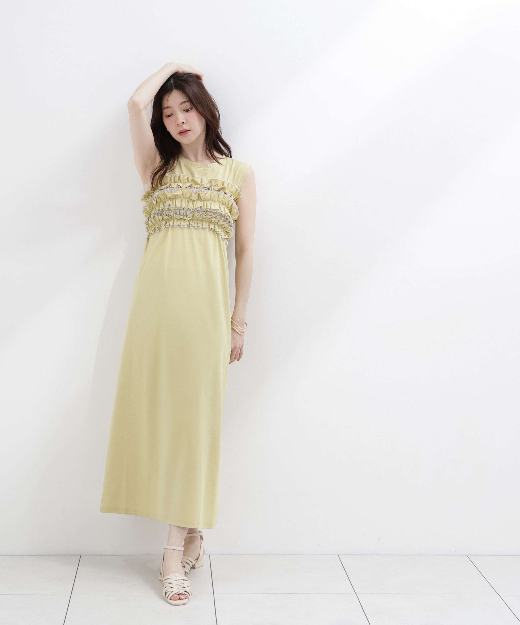 PROPORTION BODY DRESSING「〈a/mie〉フリルベア付きカットワンピース」|ワンピース|