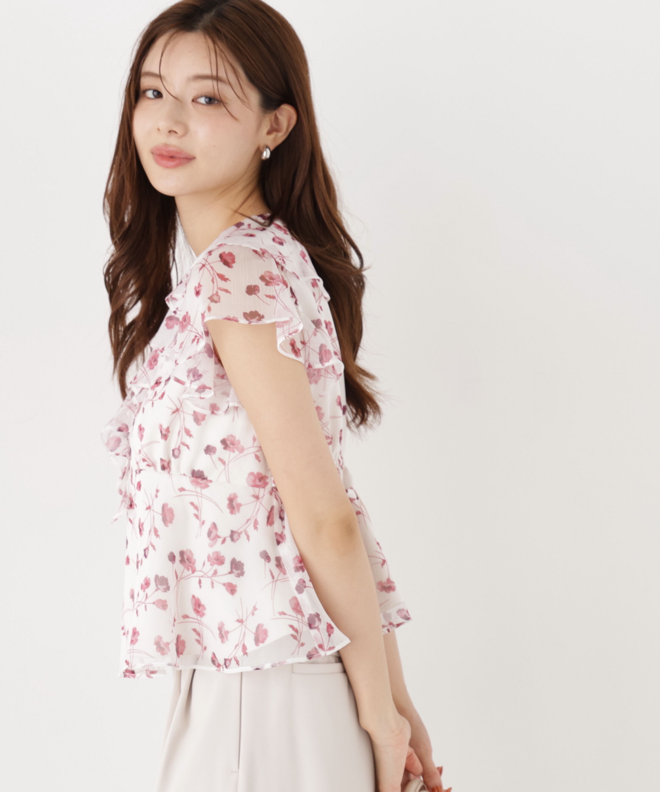 PROPORTION BODY DRESSING「フラワープリントペプラムブラウス」|シャツ・ブラウス|