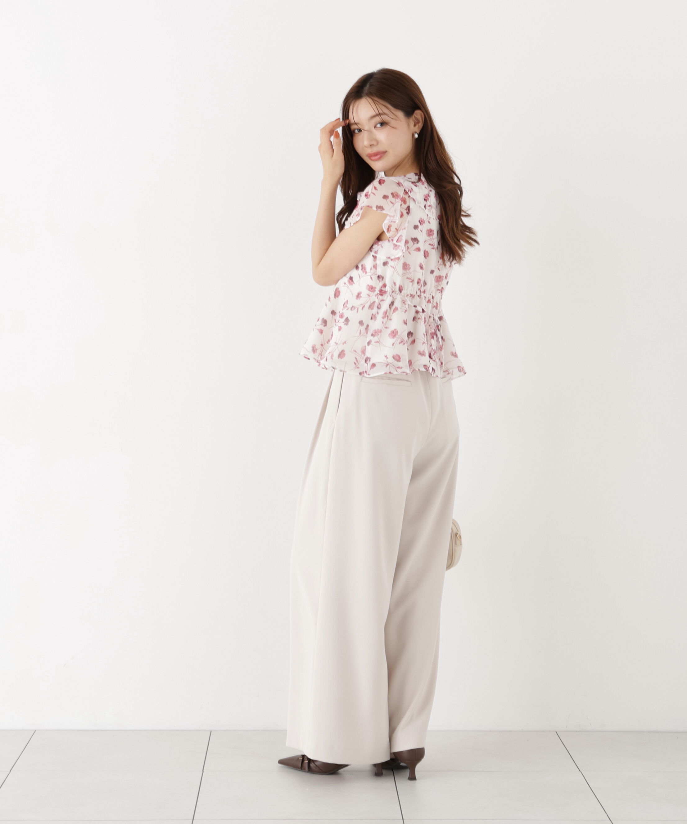 PROPORTION BODY DRESSING「フラワープリントペプラムブラウス」|シャツ・ブラウス|