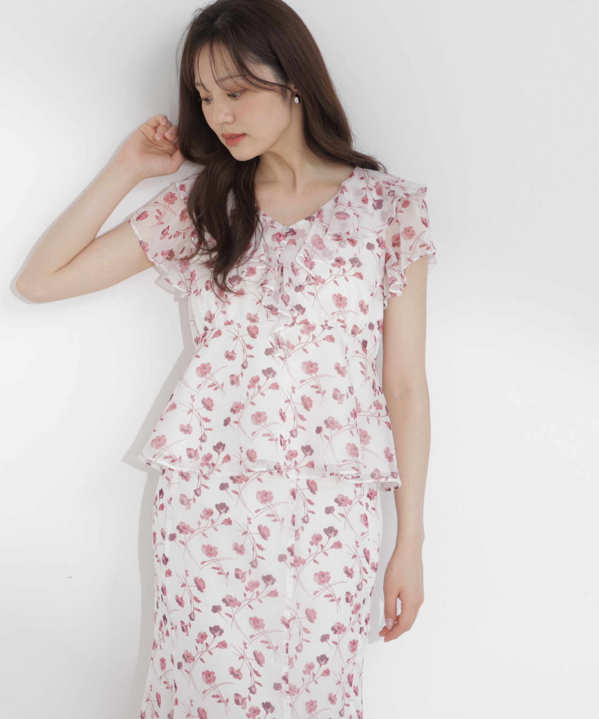 PROPORTION BODY DRESSING「フラワープリントペプラムブラウス」|シャツ・ブラウス|