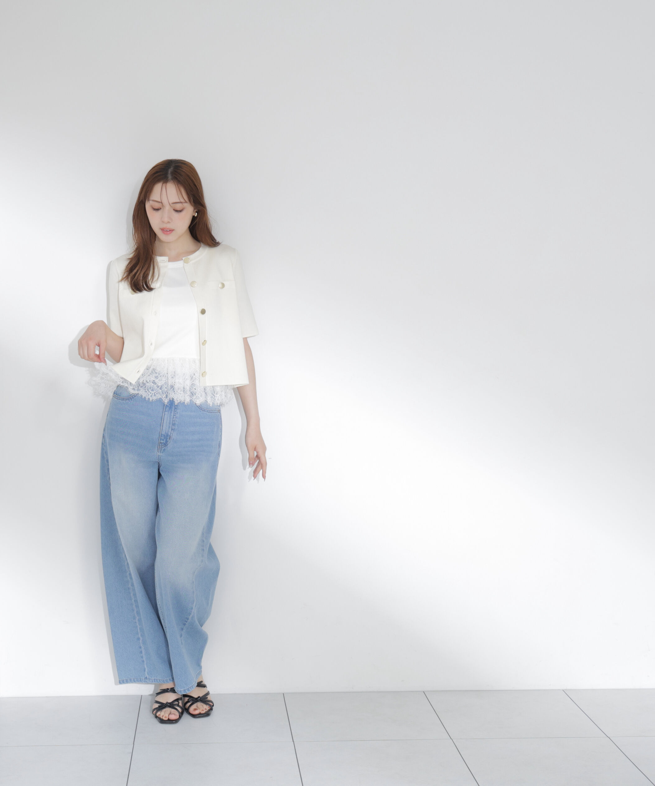 PROPORTION BODY DRESSING「半袖ニットジャケット」|カーディガン|