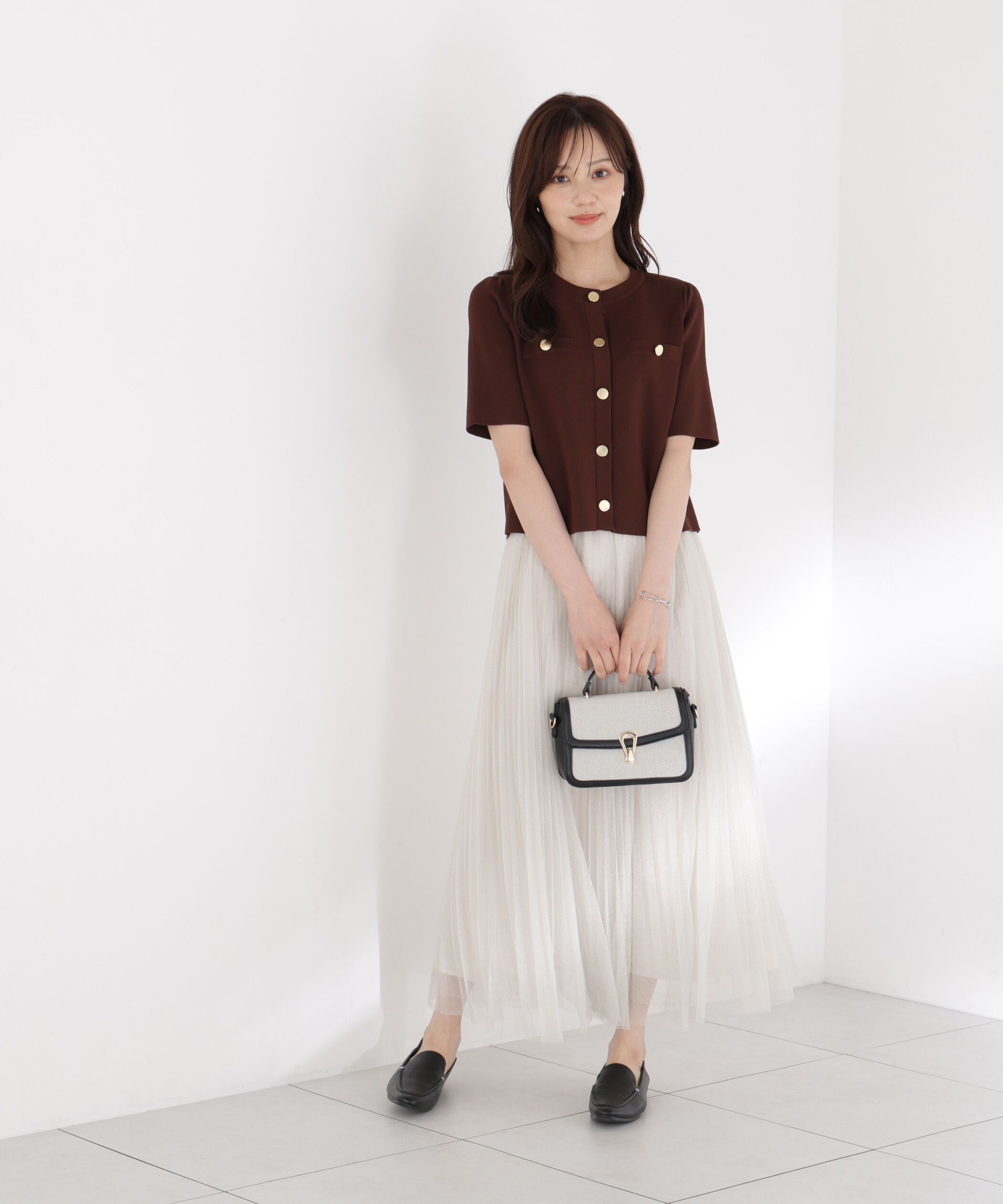 PROPORTION BODY DRESSING「半袖ニットジャケット」|カーディガン|