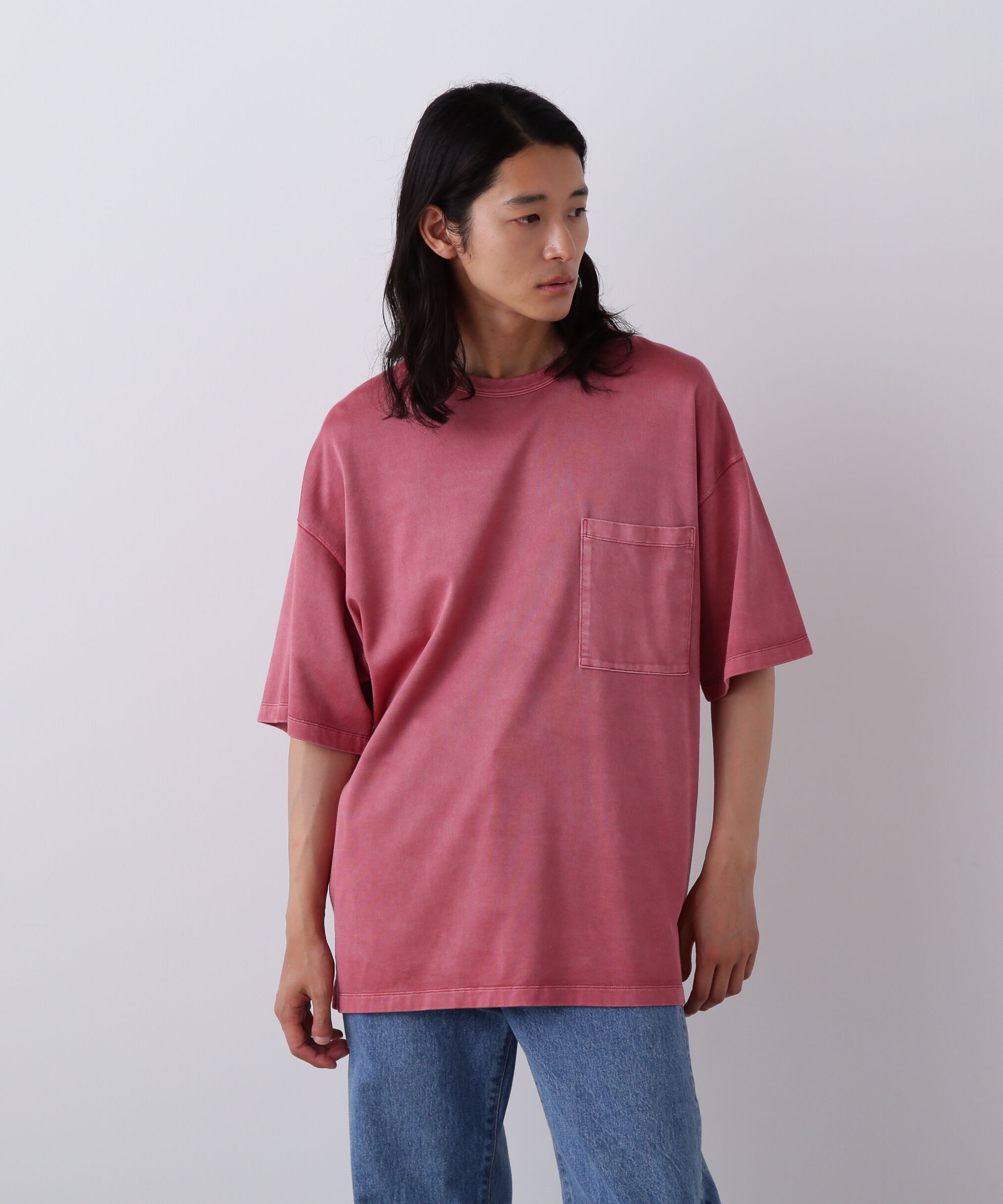 YLEVE 「YLEVE / COTTON RAYON PIGMENT DYE POCKET T-SHIRT」|Tシャツ・カットソー|レッド