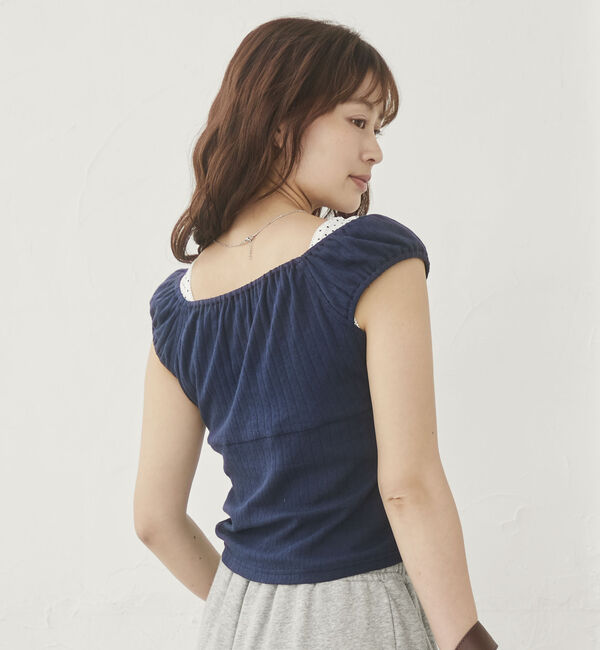 archives「ハリヌキ２ｗａｙドロストカットＴＯＰＳ&times;ドットタンクＳＥＴ」|カーディガン|