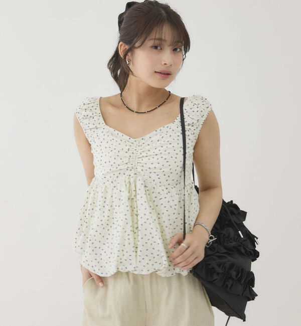 archives「２ｗａｙ花柄バルーンペプラムブラウス」|シャツ・ブラウス|