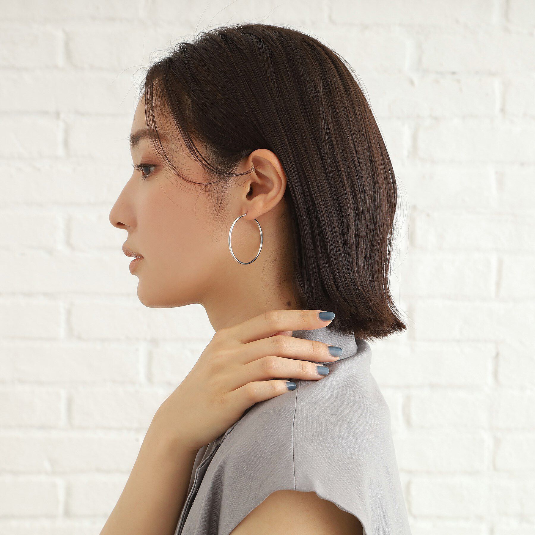 COCOSHNIK ONKITSCH「シルバー ソリッドフープピアスL」|ピアス|