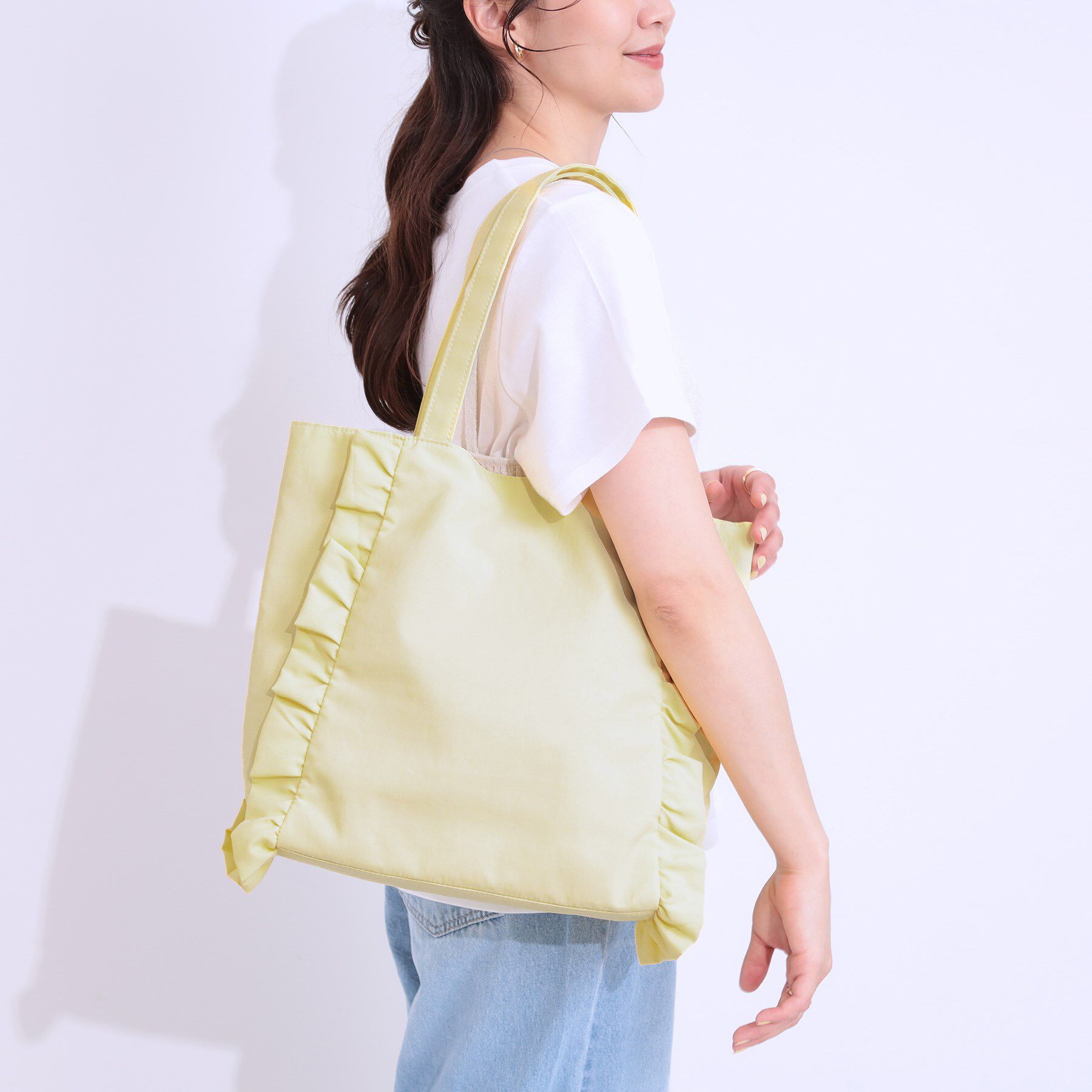 SHOO･LA･RUE「フリルトートバッグ」|トートバッグ|イエロー(032)
