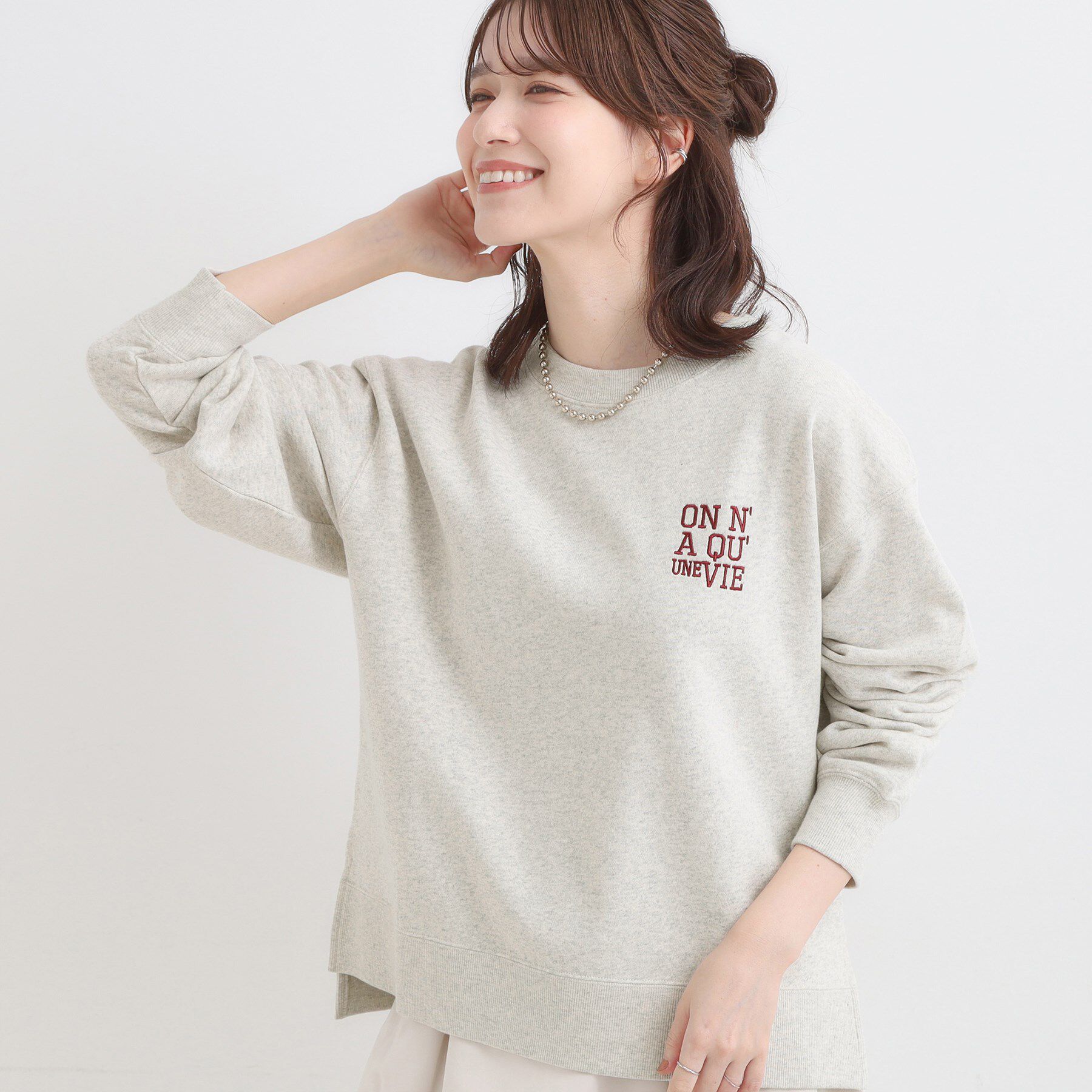 SHOO･LA･RUE「グラフィックアソート裏毛スウェット」|パーカー|オフホワイト(103