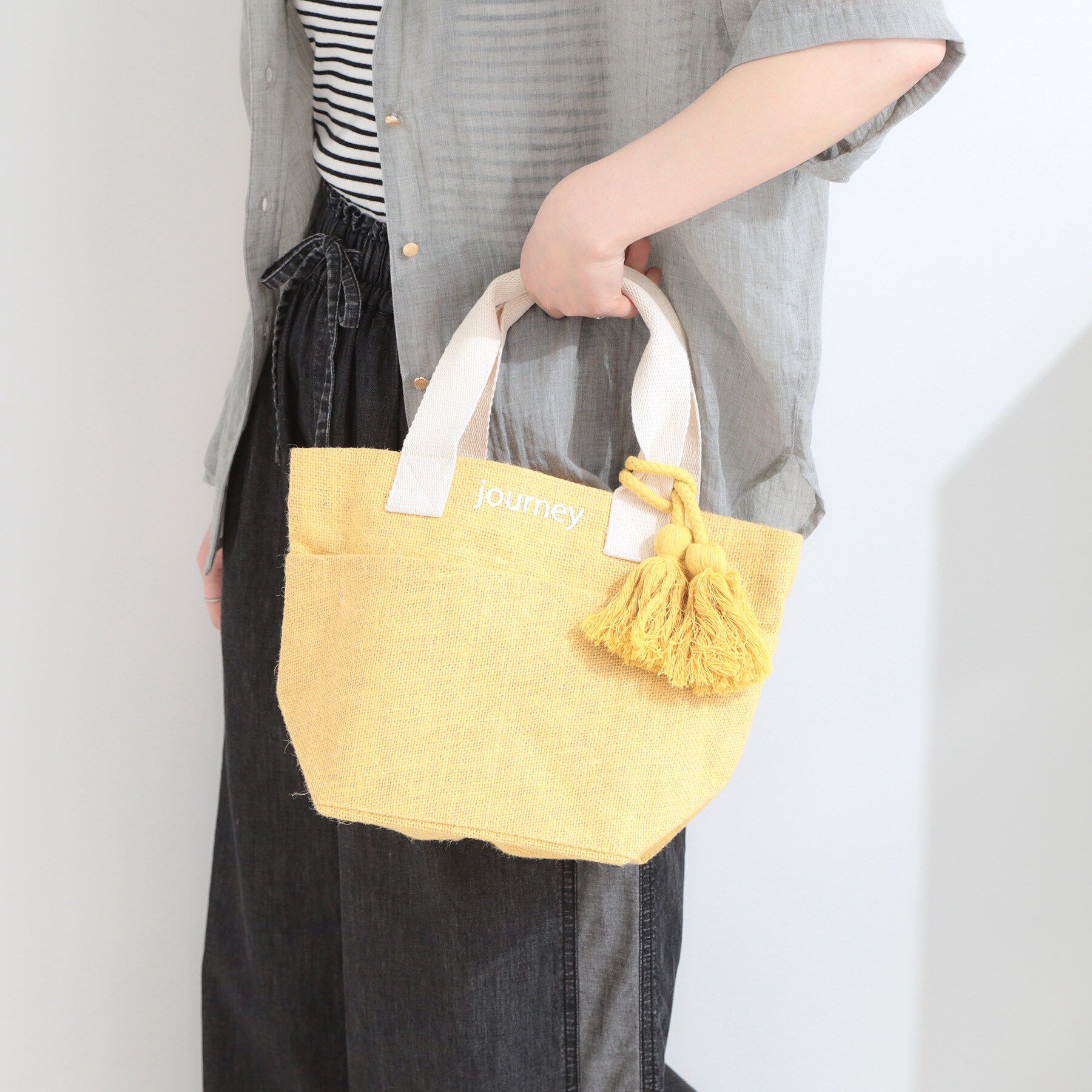 SHOO･LA･RUE「タッセル使いがアクセント ジュートランチトートバッグ」|トートバッグ|