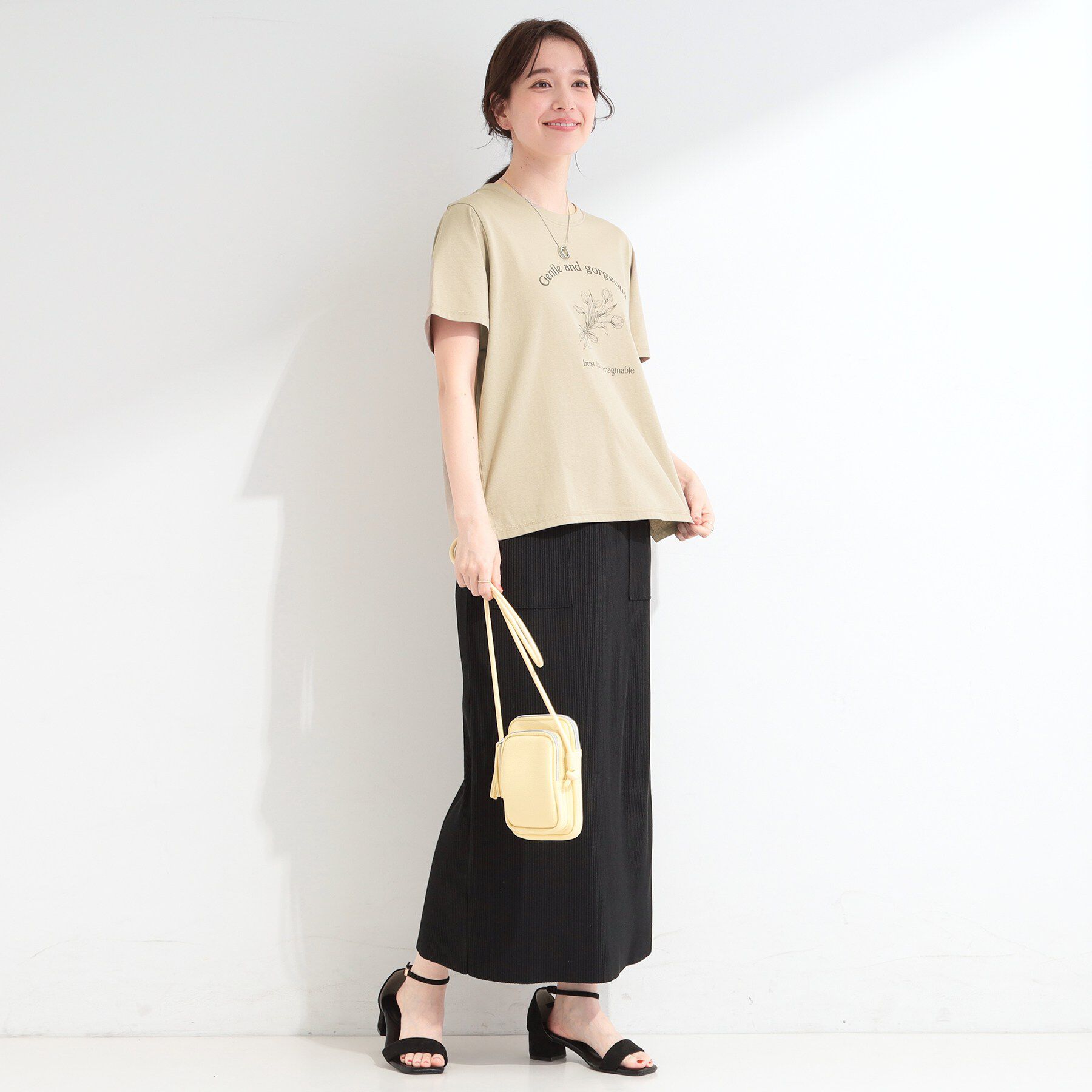 SHOO･LA･RUE「【綿100%/ひんやり/S-LL/洗濯機可】選べる5柄 大人のベーシックカラープリントTシャツ」|Tシャツ・カットソー|