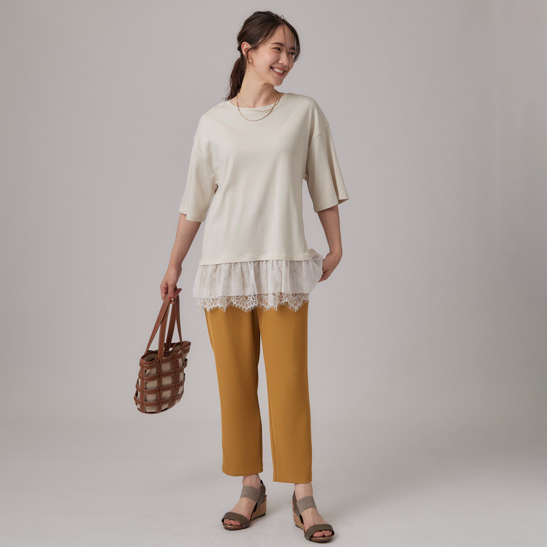 SHOO･LA･RUE「ひんやり裾レースTシャツ」|Tシャツ・カットソー|
