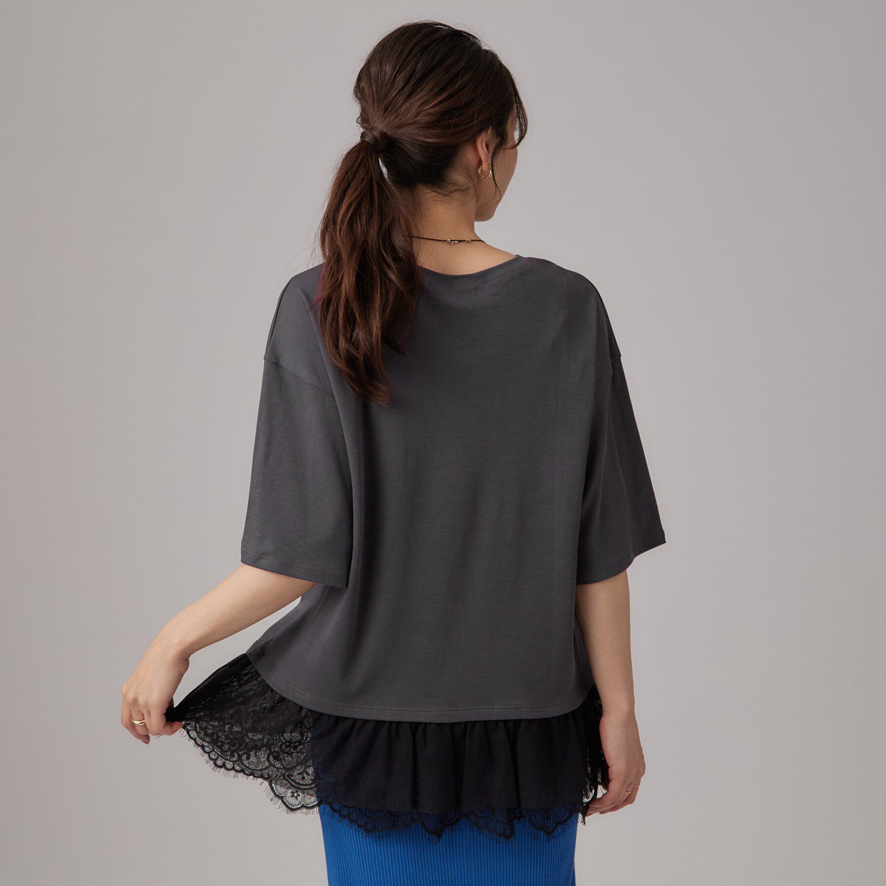 SHOO･LA･RUE「ひんやり裾レースTシャツ」|Tシャツ・カットソー|