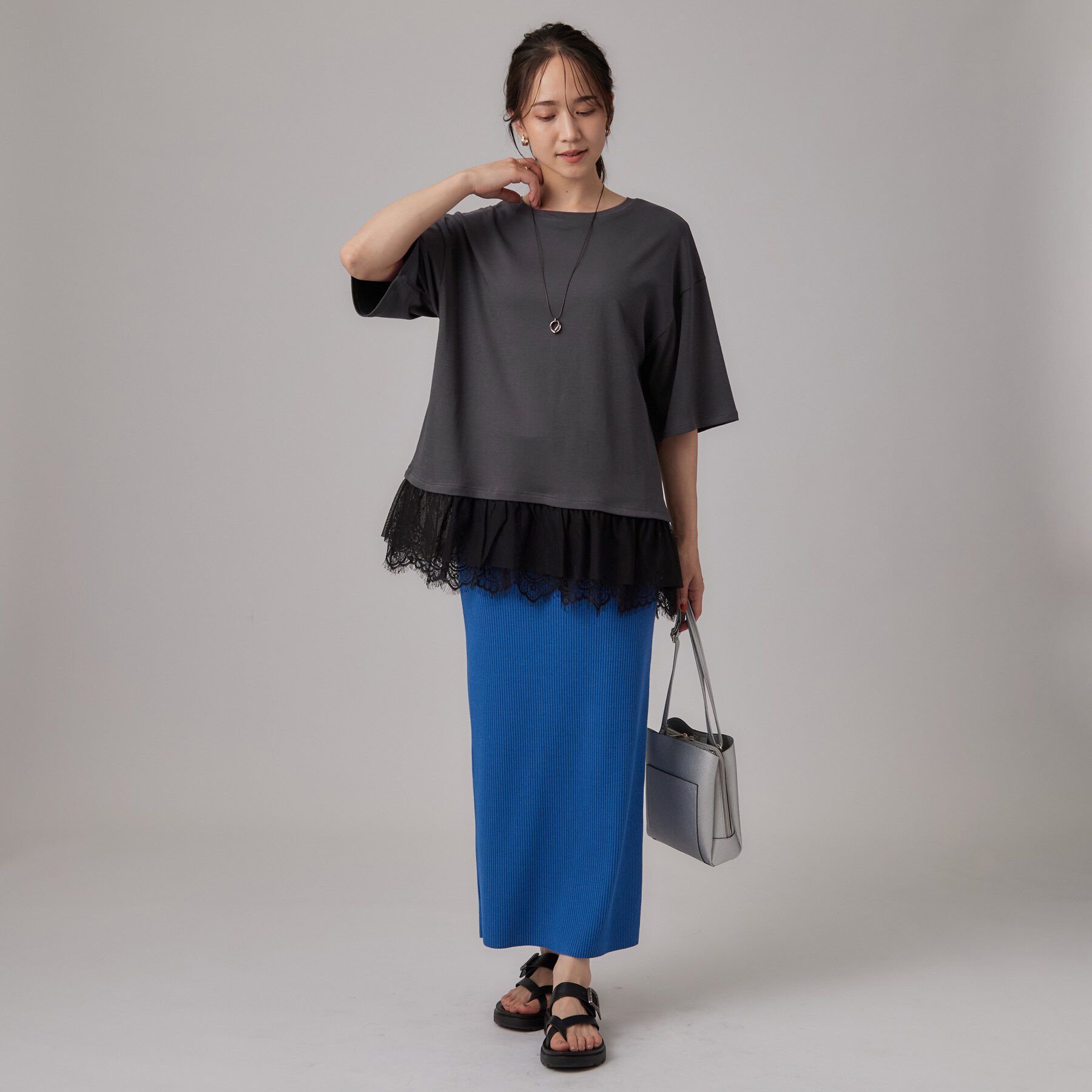 SHOO･LA･RUE「ひんやり裾レースTシャツ」|Tシャツ・カットソー|