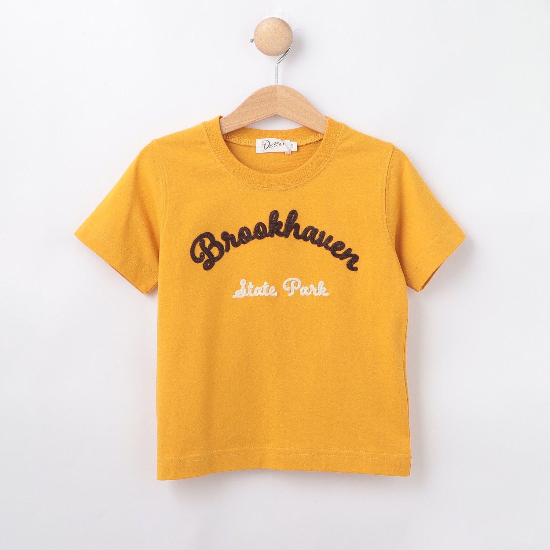 Dessin「【リンクコーデ可/洗える】オーガニックコットンロゴTシャツ」|Tシャツ・カットソー|イエロー(032)