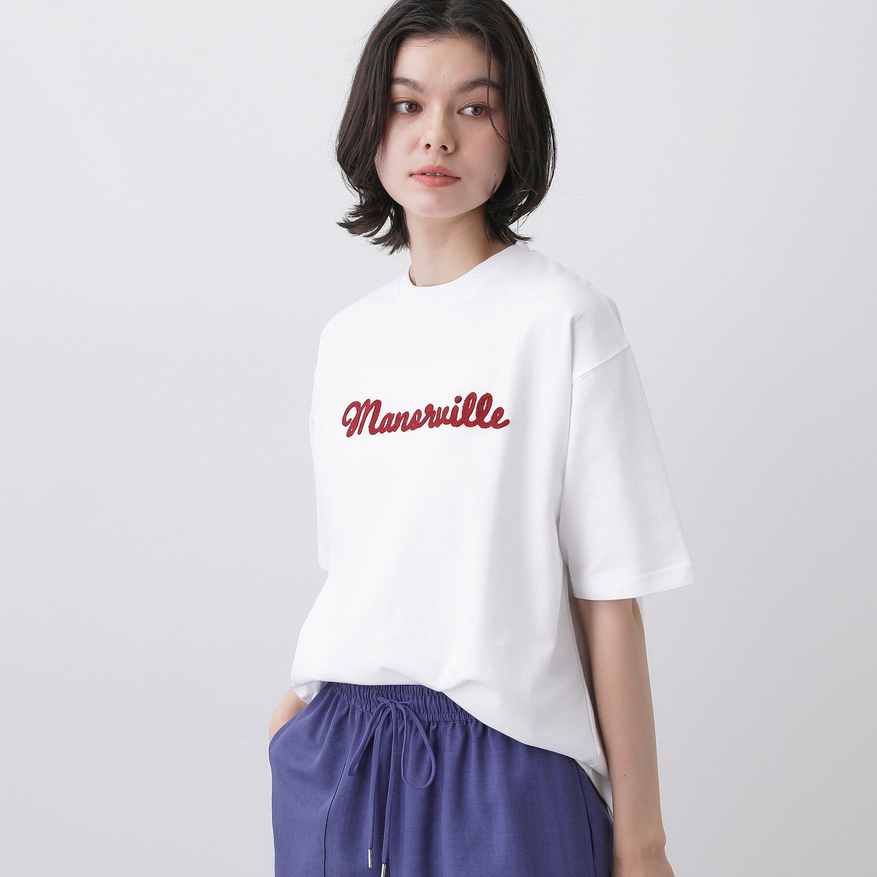 Dessin「ロゴ刺繍ミニ裏毛Ｔシャツ」|Tシャツ・カットソー|