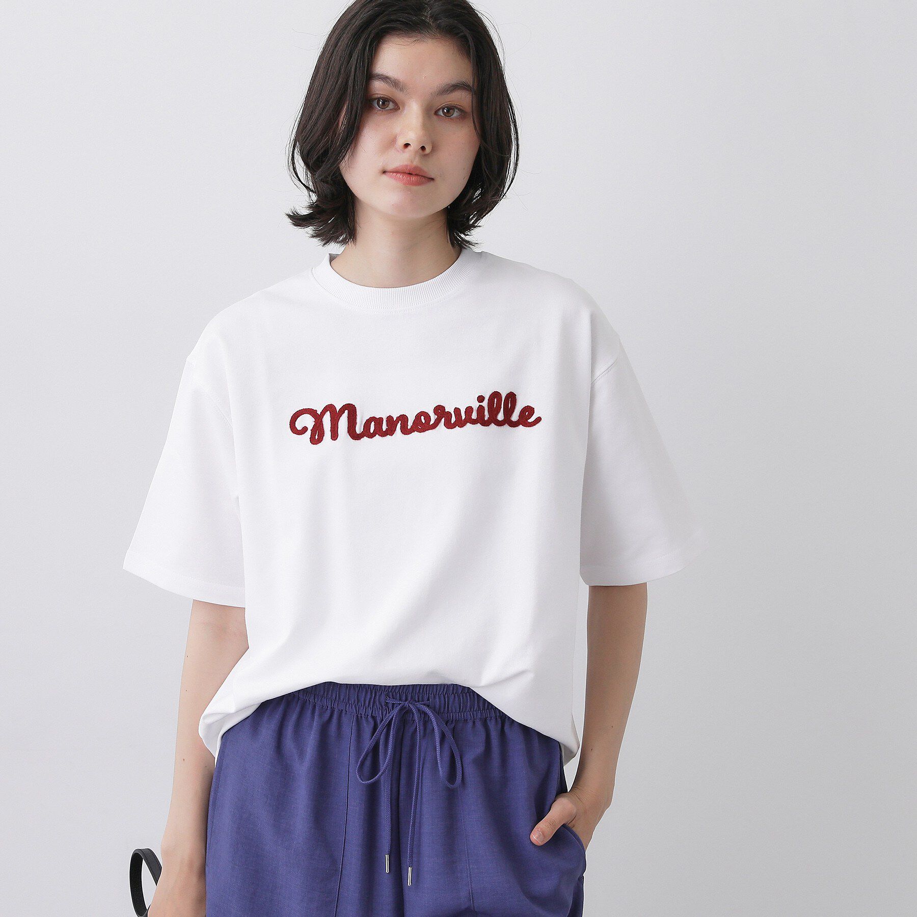 Dessin「ロゴ刺繍ミニ裏毛Ｔシャツ」|Tシャツ・カットソー|