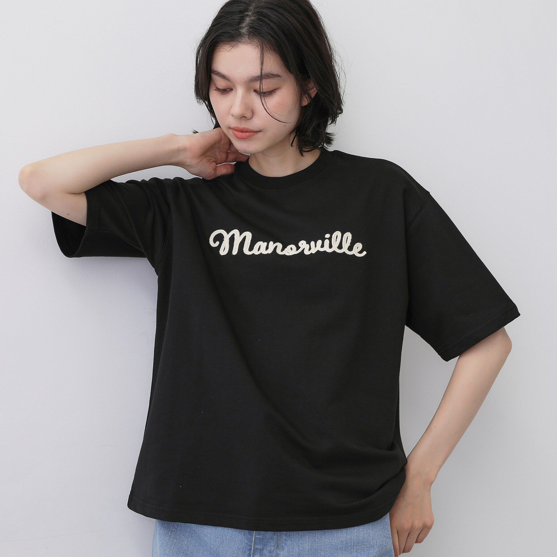 Dessin「ロゴ刺繍ミニ裏毛Ｔシャツ」|Tシャツ・カットソー|