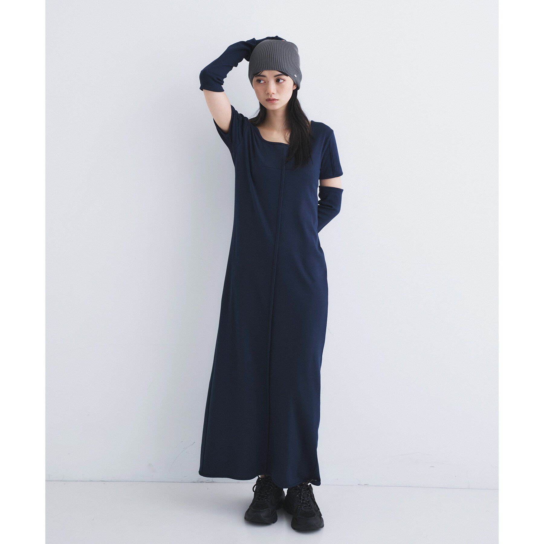 CODE A「arm cover square neck dress」|ワンピース|