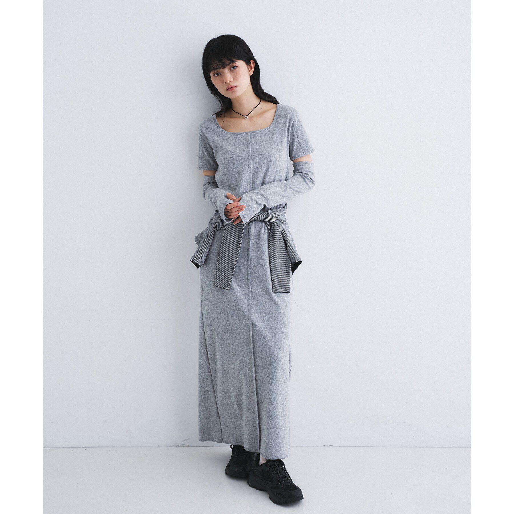 CODE A「arm cover square neck dress」|ワンピース|