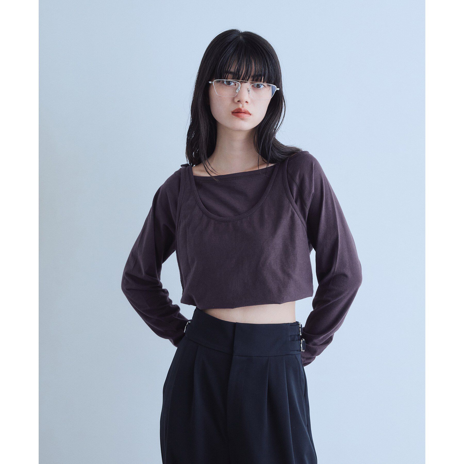 CODE A「heyep｜Bridgeless Half－Frame Glasses」|メガネ|