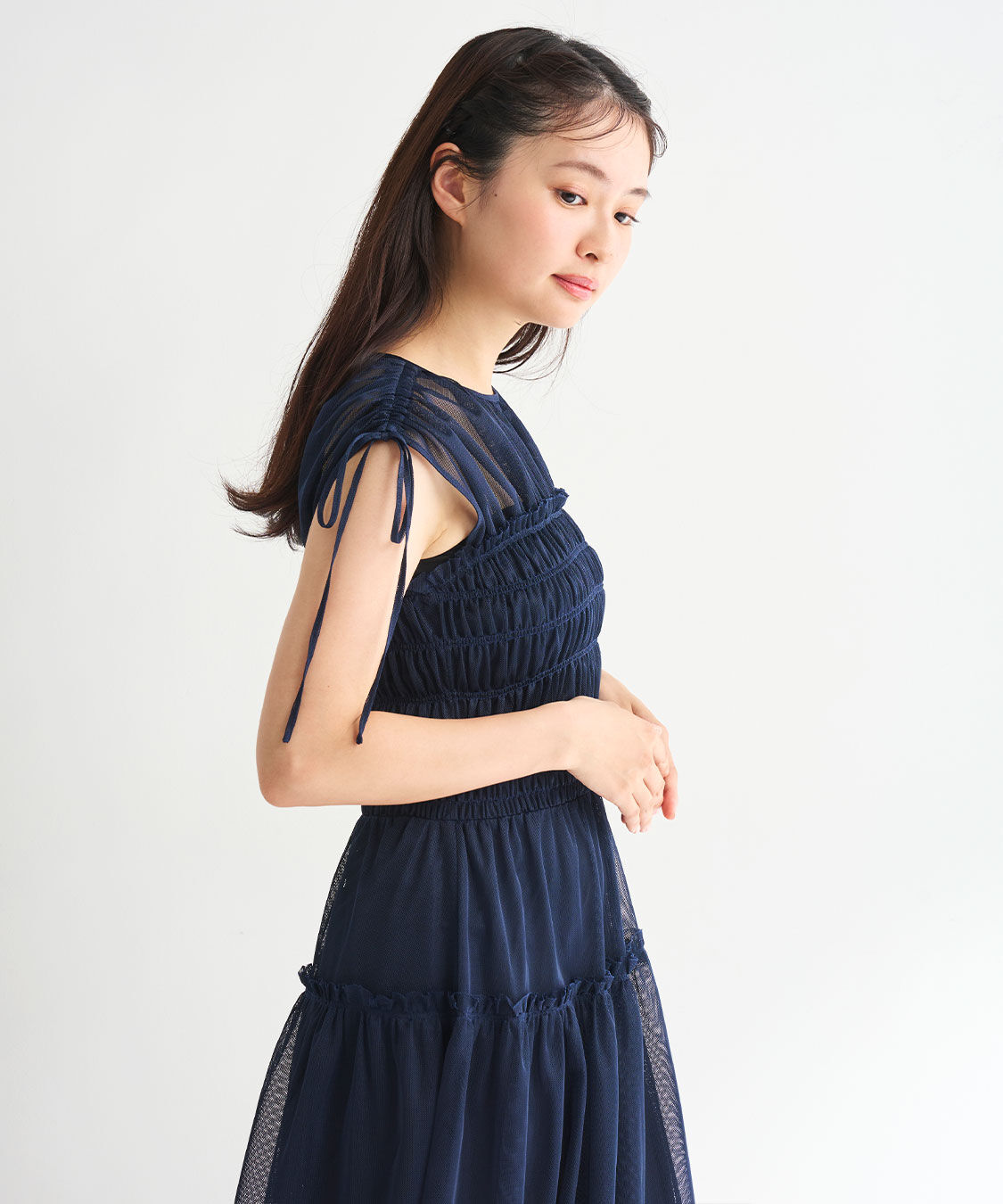 COCO DEAL「メッシュシャーリングワンピース」|ワンピース|