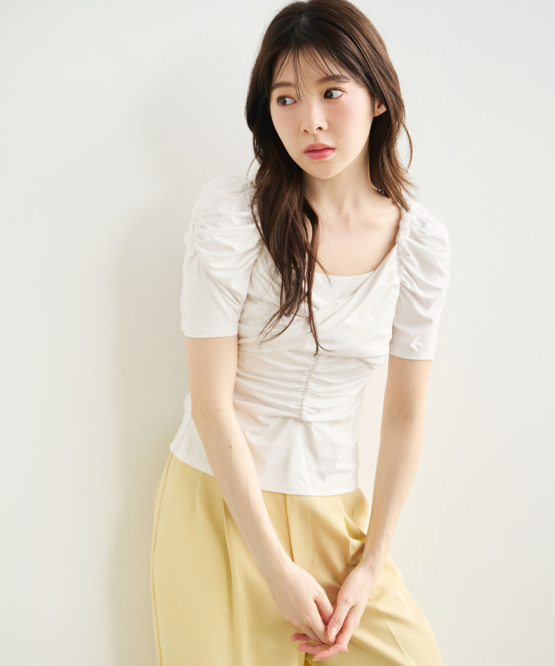 COCO DEAL「ツイストギャザーカットソー」|Tシャツ・カットソー|