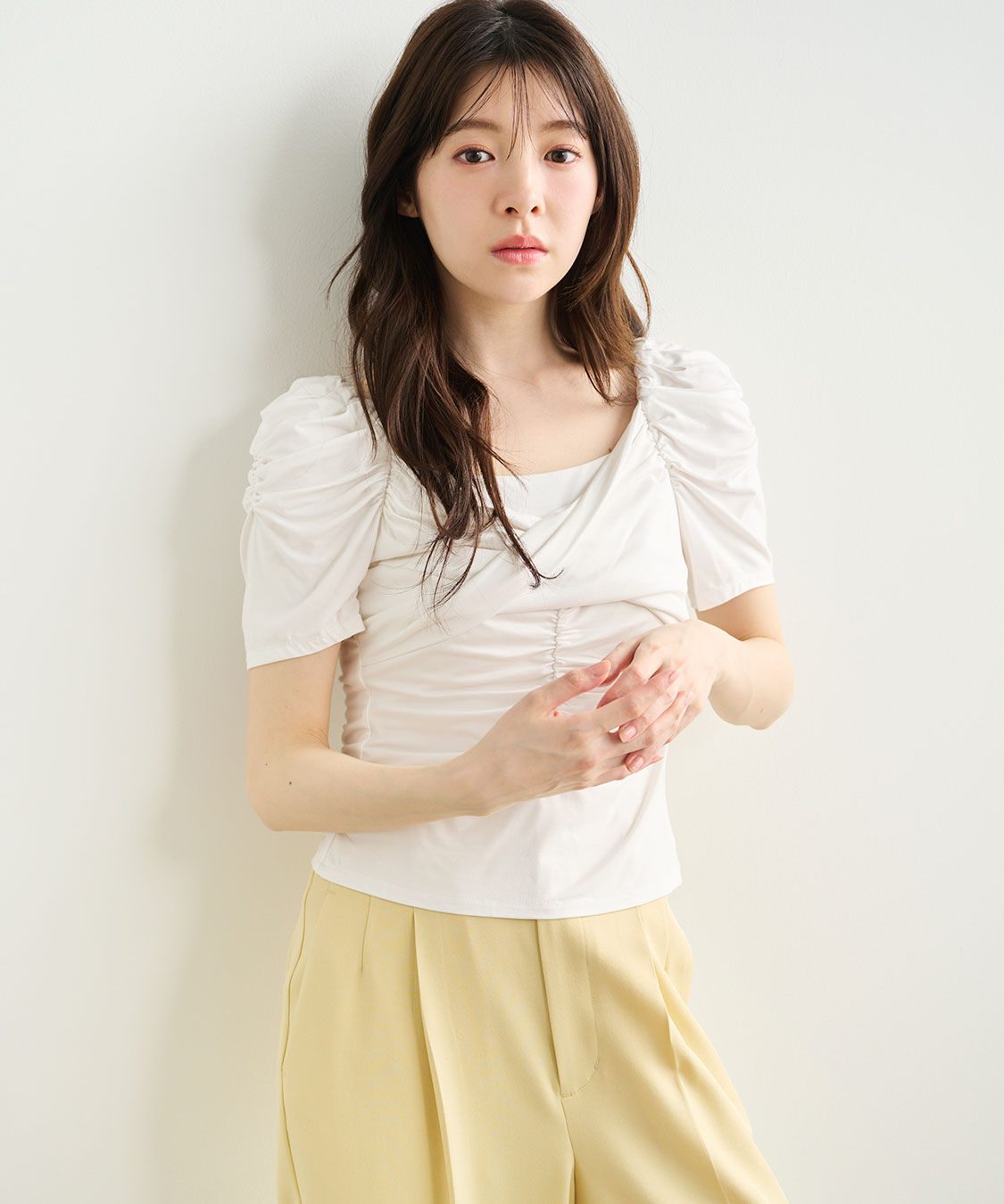 COCO DEAL「ツイストギャザーカットソー」|Tシャツ・カットソー|