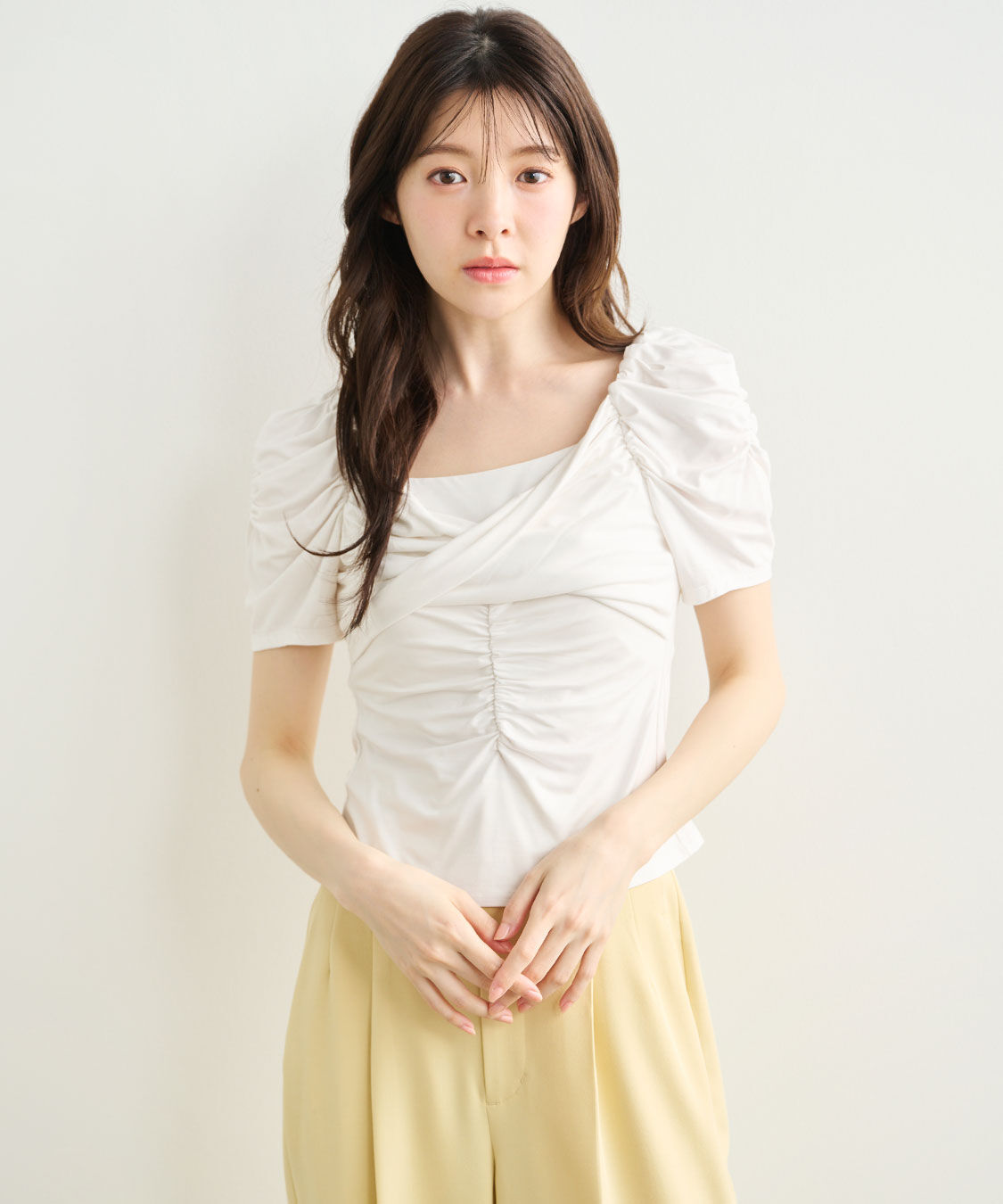 COCO DEAL「ツイストギャザーカットソー」|Tシャツ・カットソー|