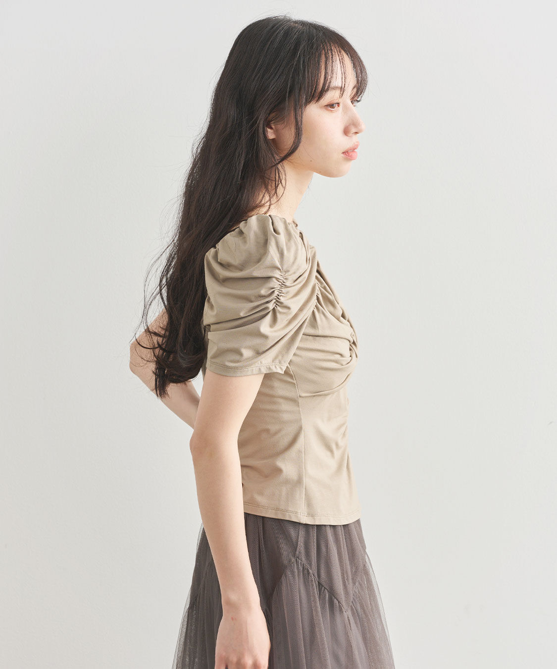 COCO DEAL「ツイストギャザーカットソー」|Tシャツ・カットソー|