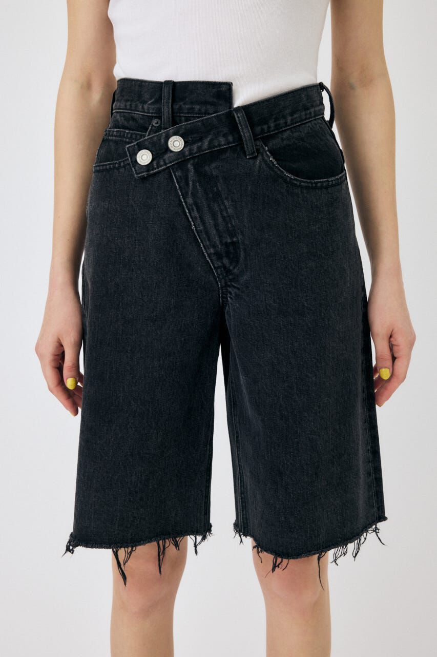 MOUSSY「CROSS WAIST ハーフパンツ」|デニム|