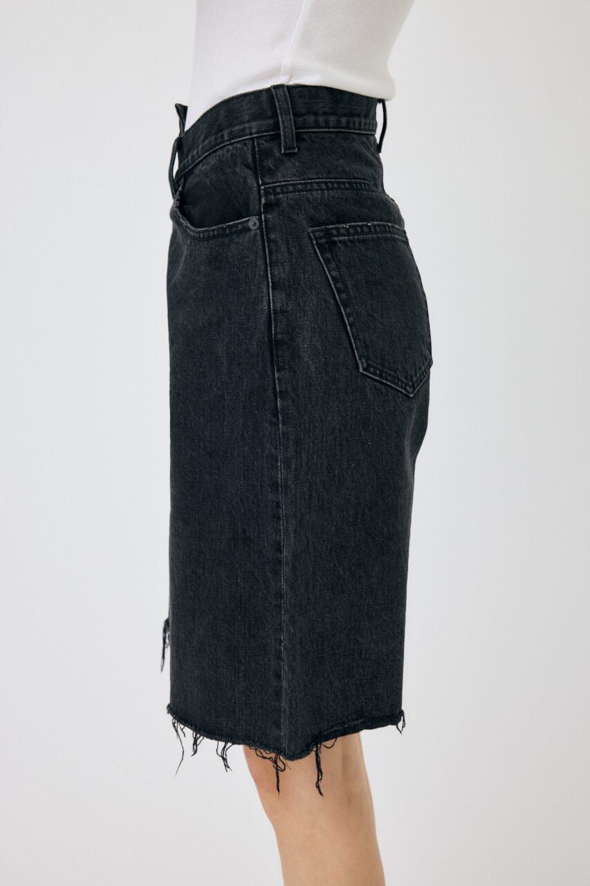 MOUSSY「CROSS WAIST ハーフパンツ」|デニム|