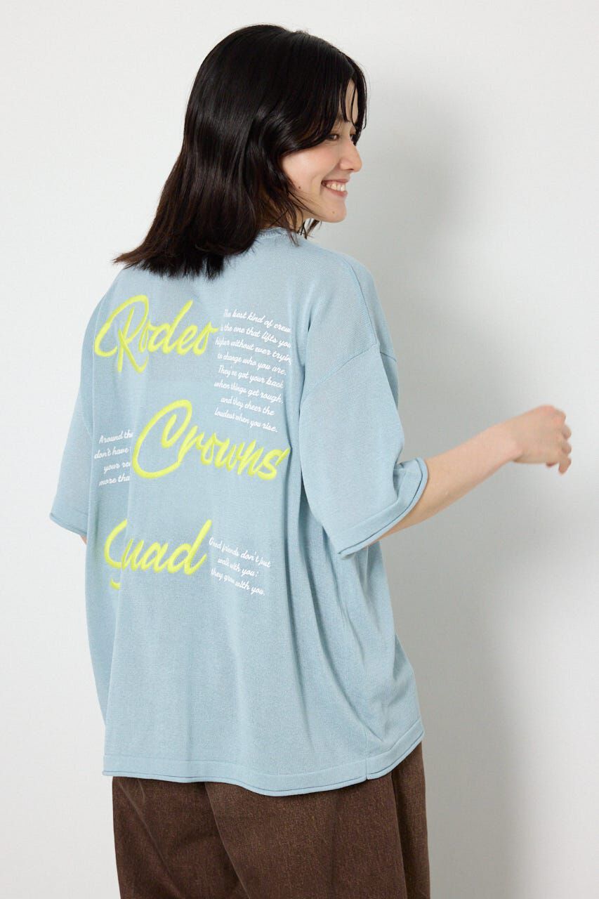 RODEO CROWNS「Vネックメッセージロゴニットトップス」|ニット・セーター|