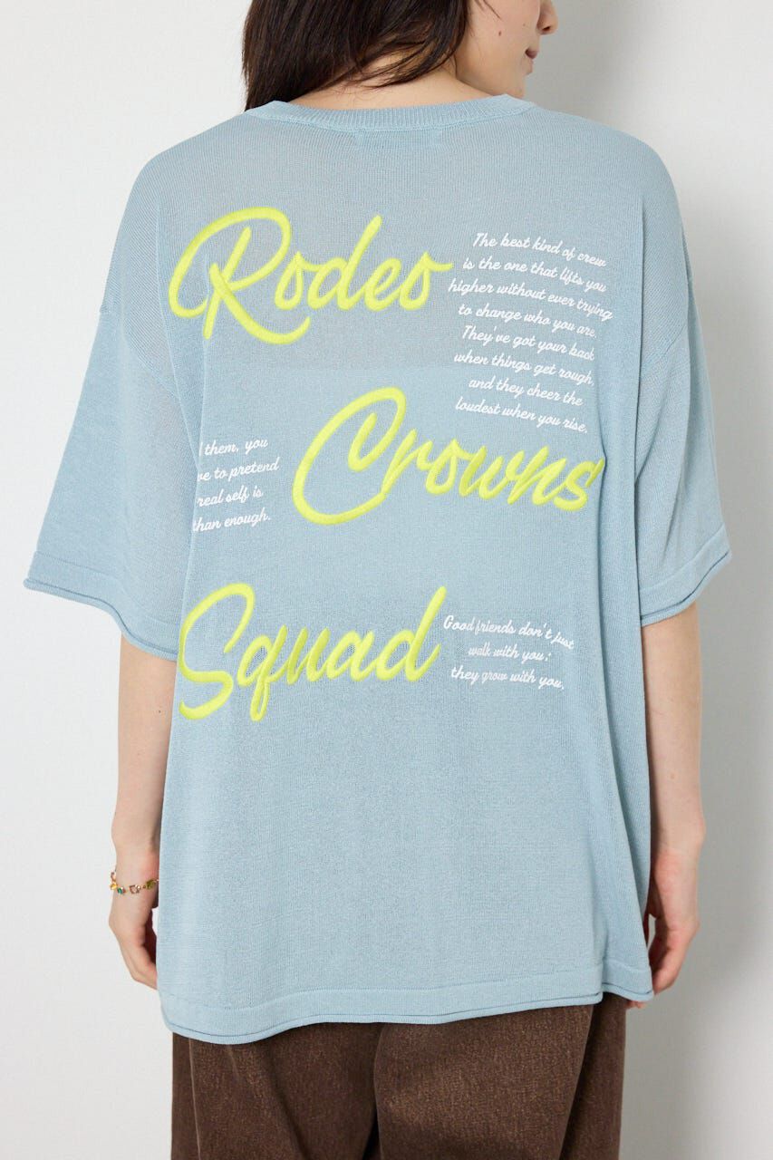 RODEO CROWNS「Vネックメッセージロゴニットトップス」|ニット・セーター|