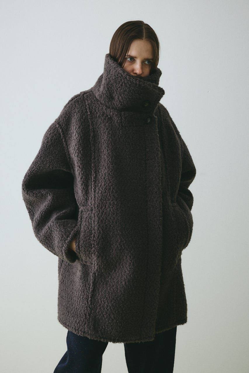HeRIN.CYE「Stand collar boa coat」|その他|